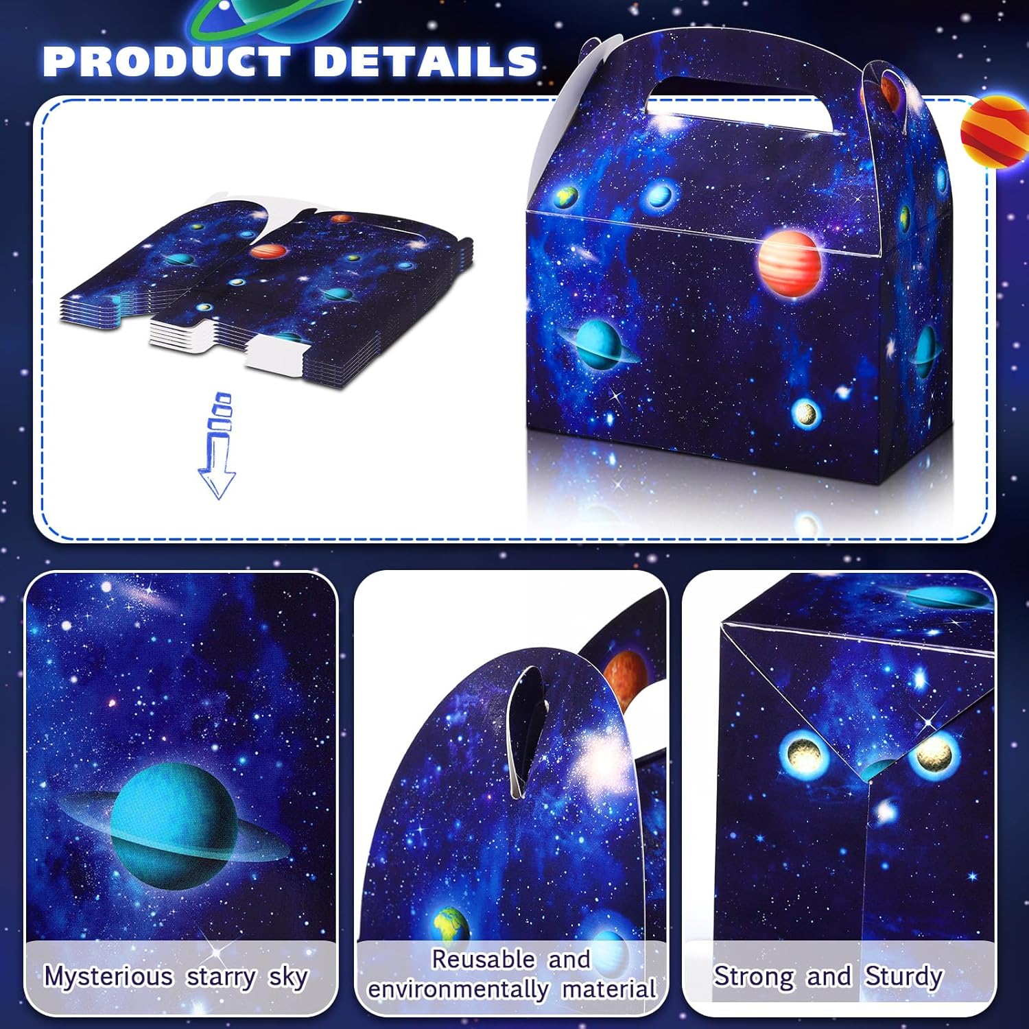 Nezyo Galaxy Space Gift Boxes 24 Pcs 48x24x52 Inches