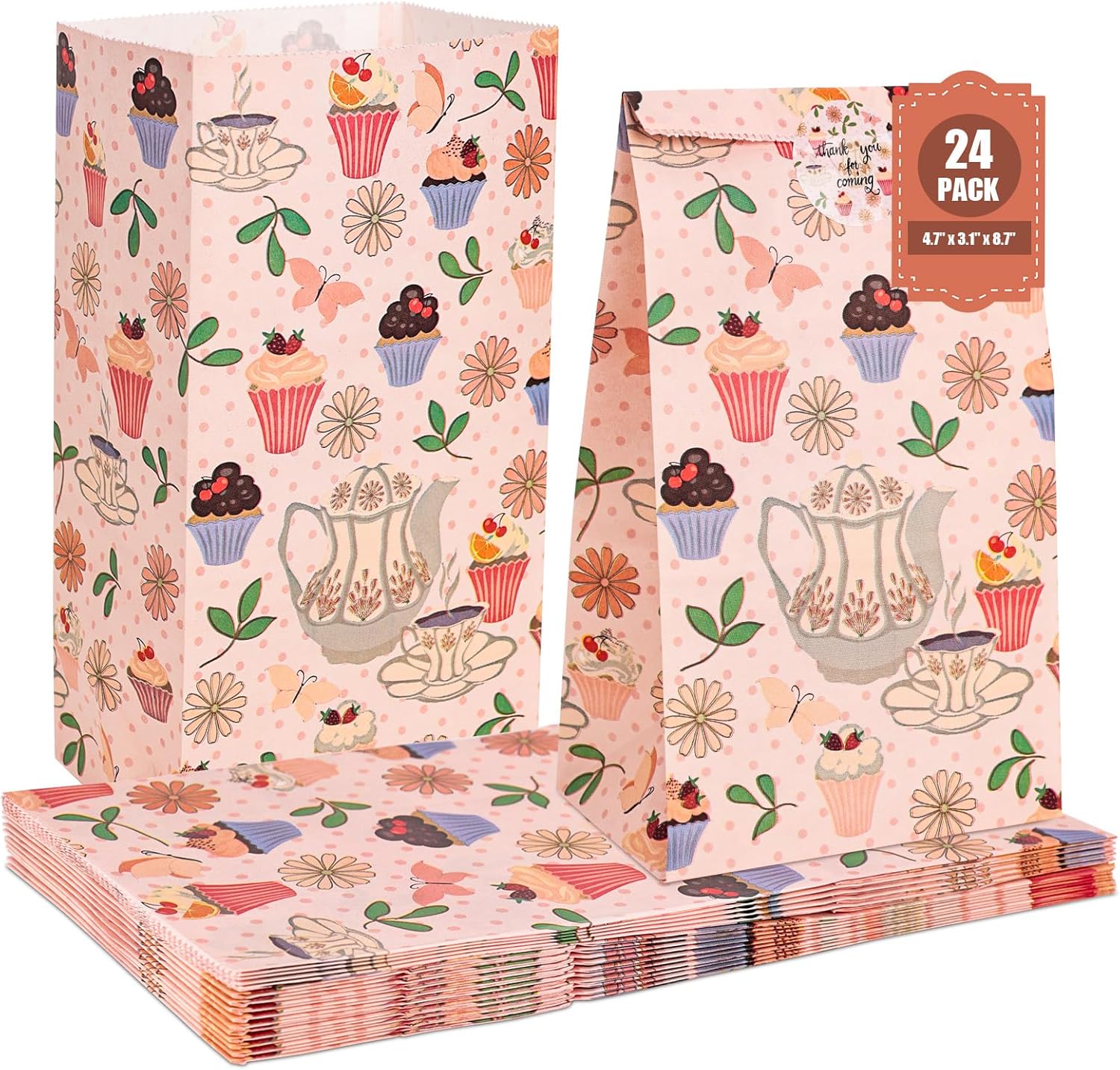 VGOODALL 24PCS Tea Party Favor Bags
