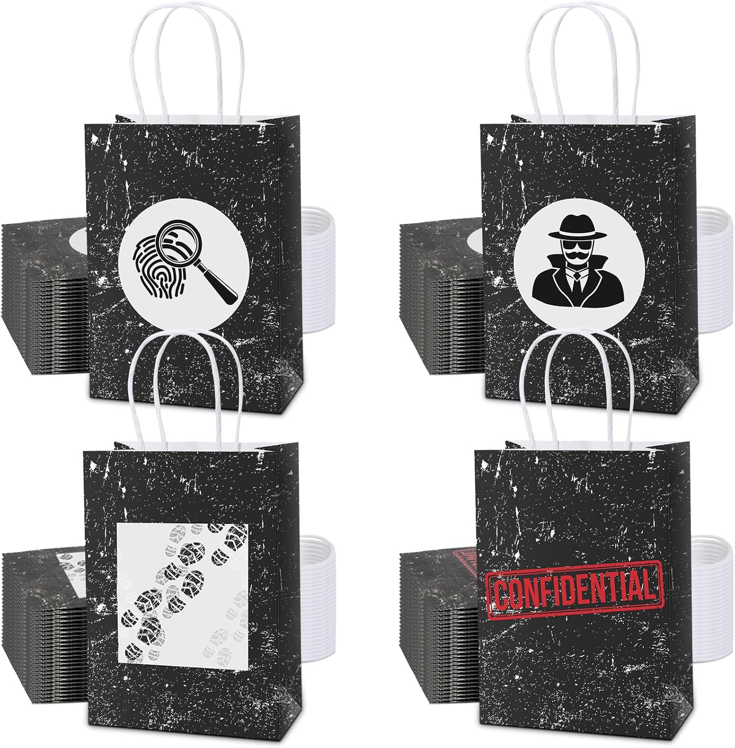 Fulmoon 48 Pcs Spy Party Favor Bags with Handle
