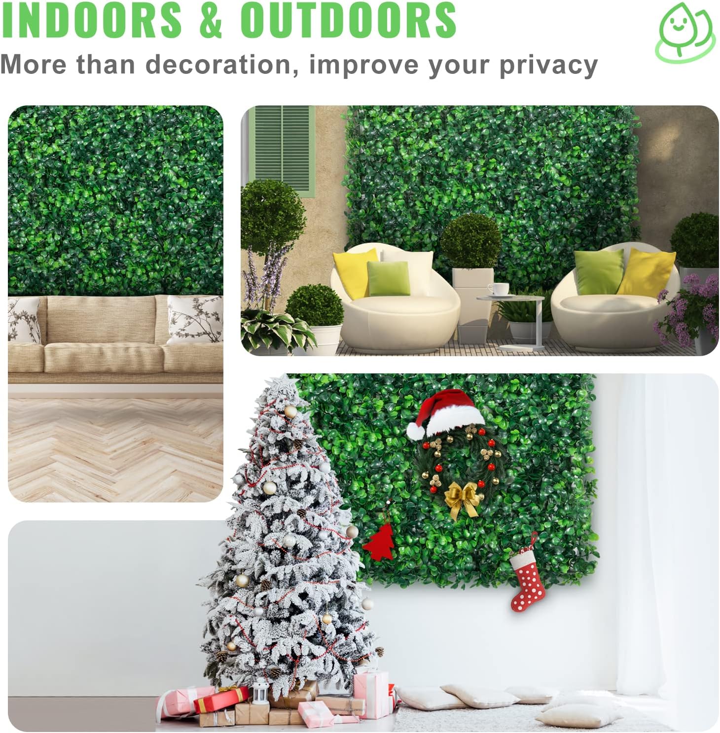 VEVOR 24PCS 20x20 Artificial Boxwood Panels Privacy Screen