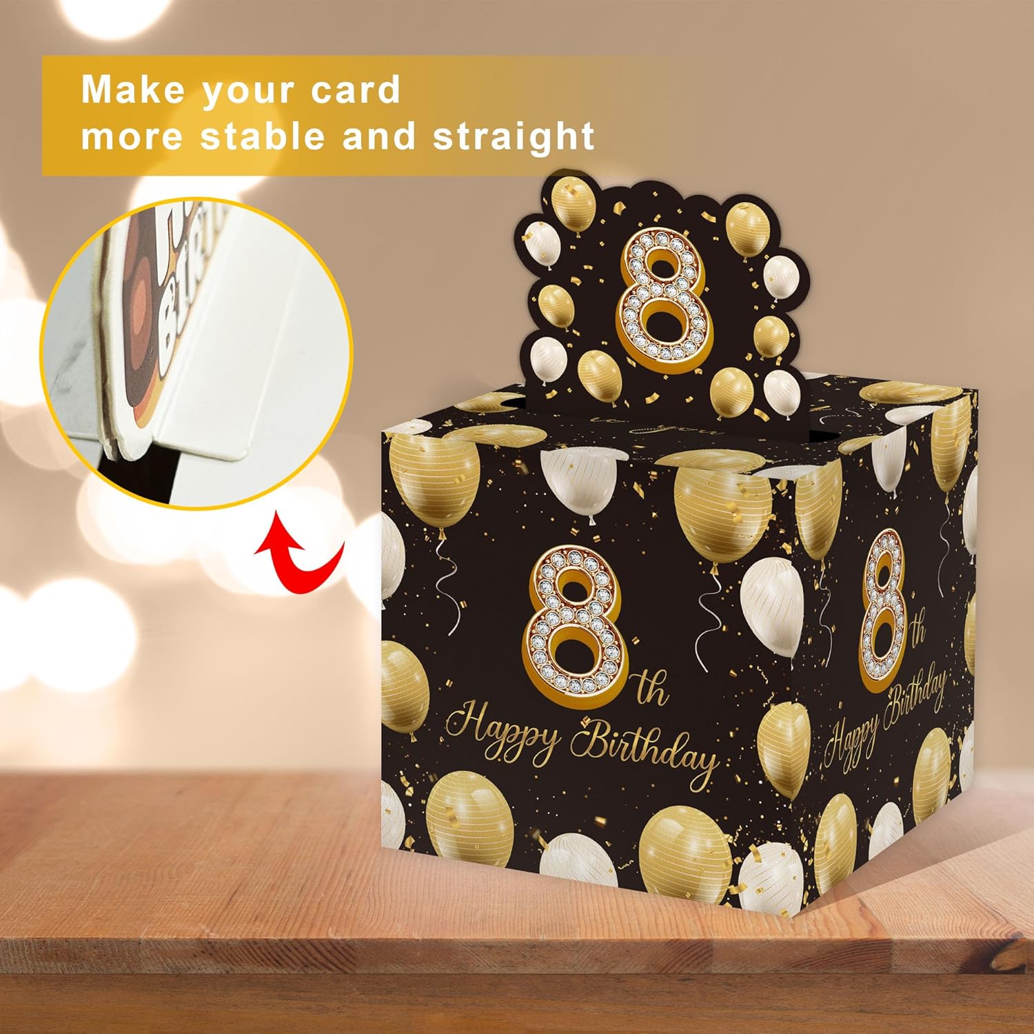 8th Birthday Money Gift Box with 35PCS Decorations