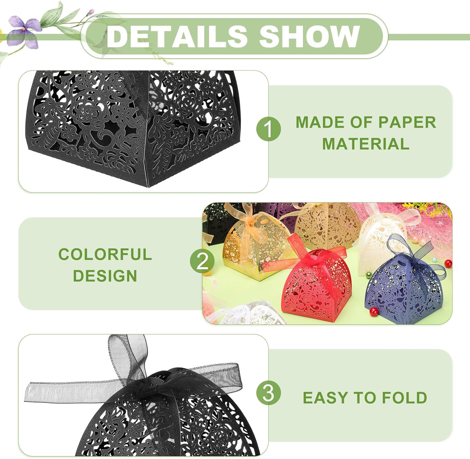 PATIKIL 236x236x276 Inch Favor Boxes 24 Pcs