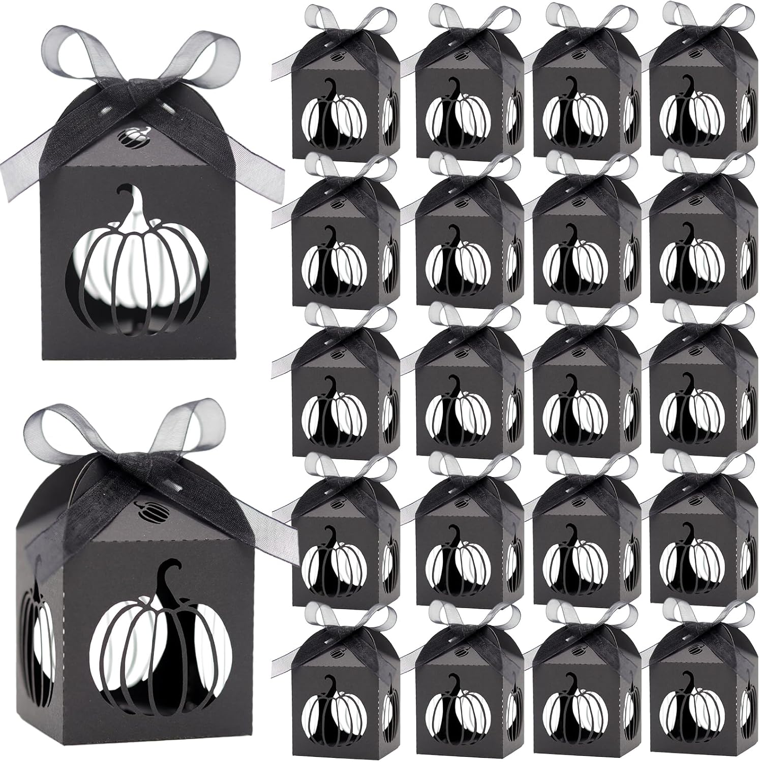 Ncozwo 20 Pcs Black Halloween Treat Boxes