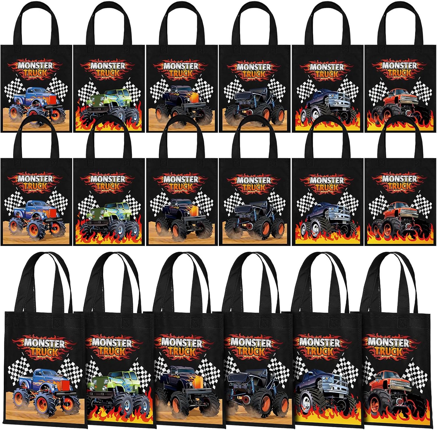 Ferraycle Truck Party Favor Bags with Handles 24 Pcs