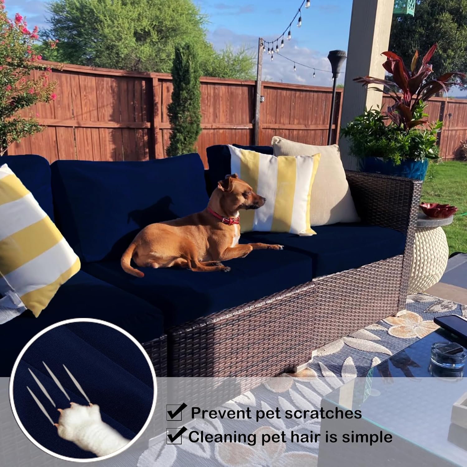 Sqodok Deep Outdoor Cushion Covers 4PCS Set