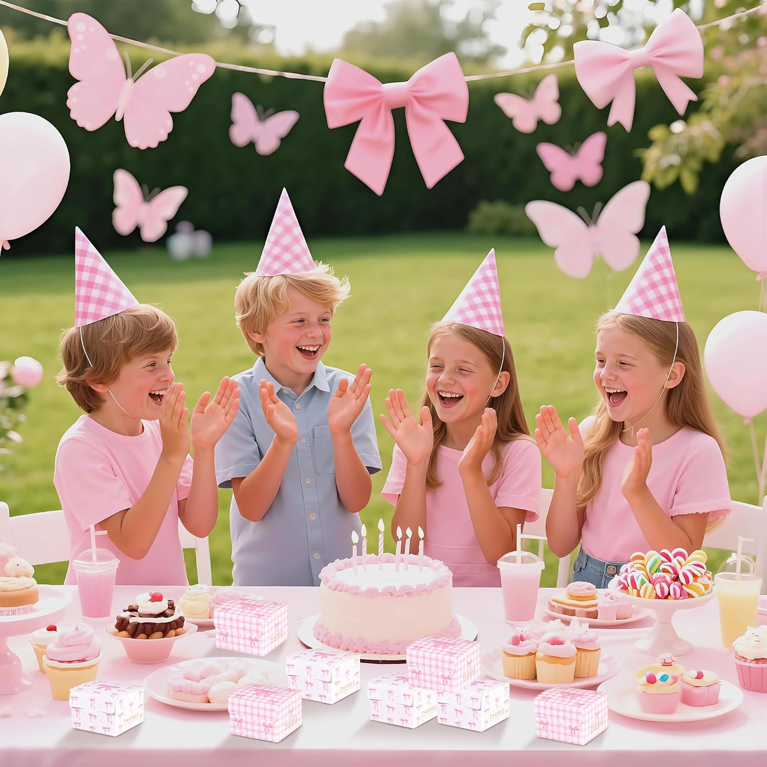 Glavatrix 50pcs Mini Pink Bow Candy Gift Boxes