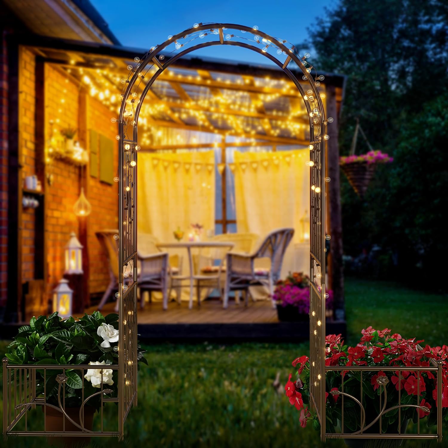 Yitahome Garden Arbor with Planter Boxes
