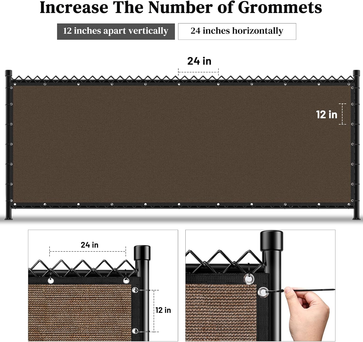 Winpull 6ft x 50ft Privacy Fence with Copper Grommets