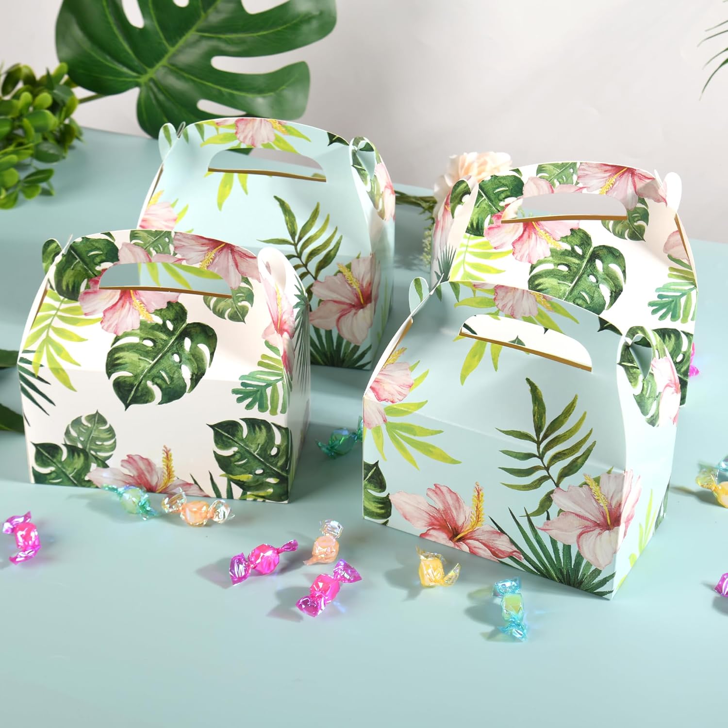 DjinnGlory 36 Pack Tropical Palm Leaf Treat Boxes