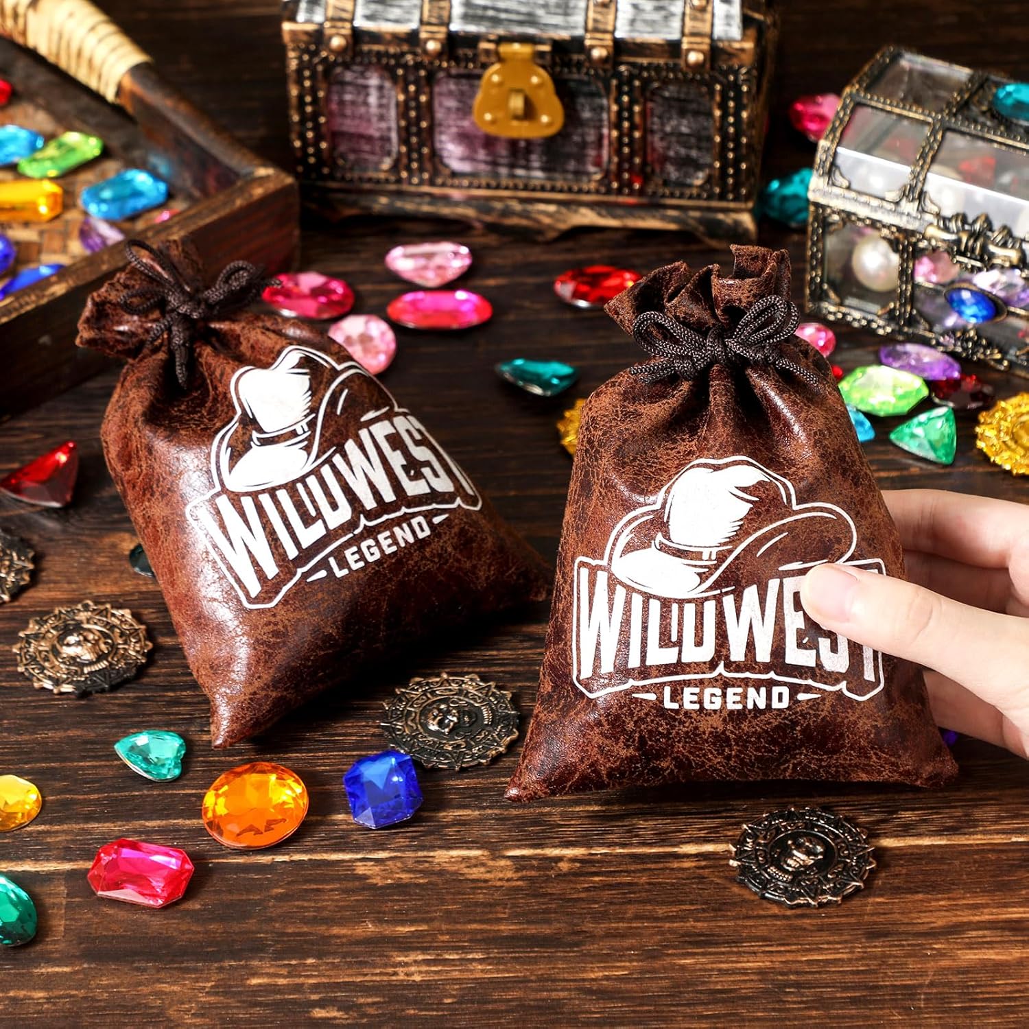 RICHNESS Cowboy Themed Gift Bags 4x6 Inches Pack of 12