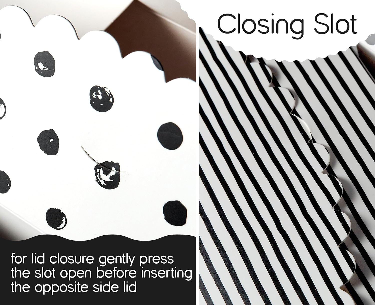 Small Black and White Gift Boxes with Lids and Ribbons 20 Pack 8x4