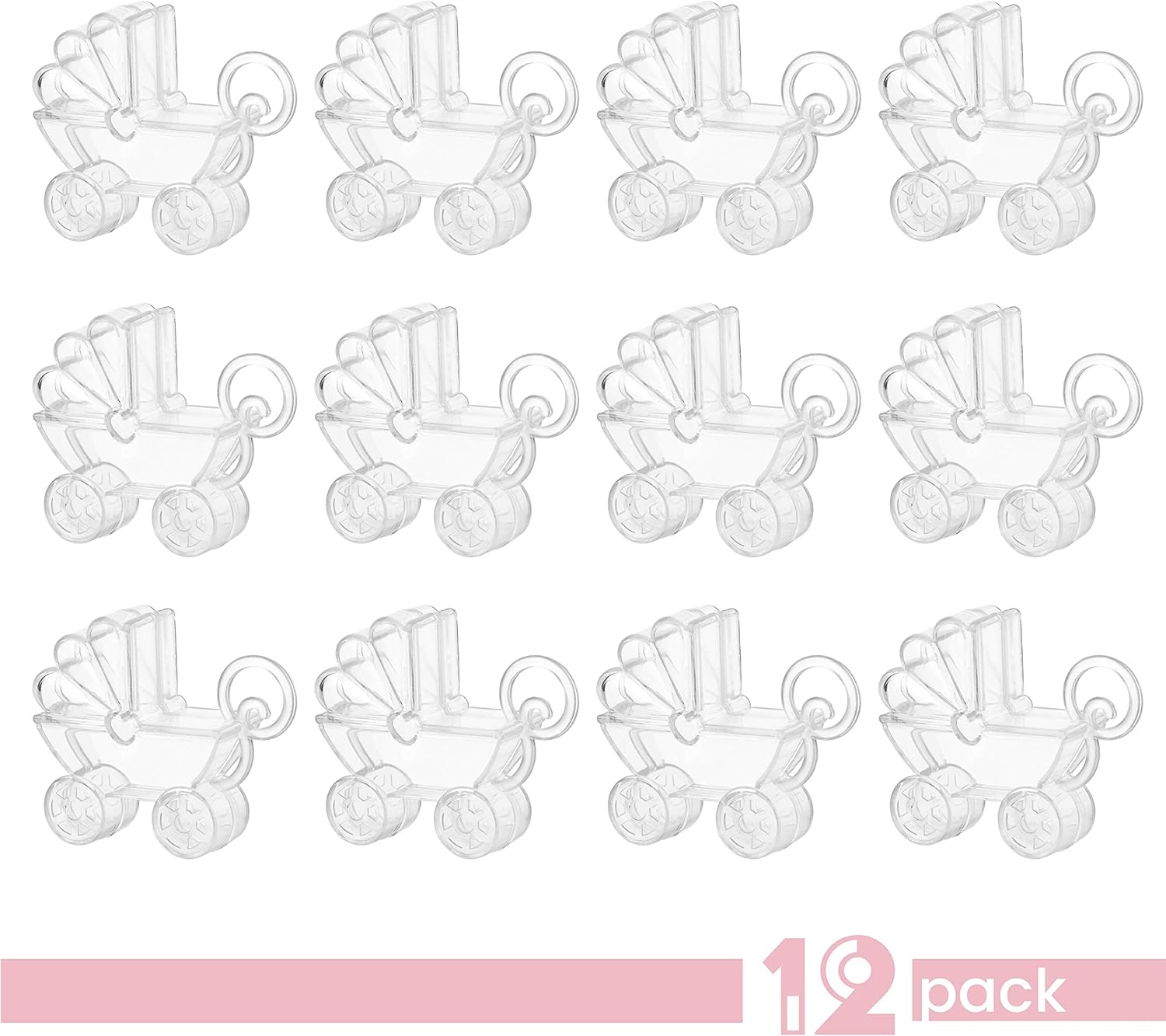 Baby Carriage Acrylic Candy Boxes 12 Pack