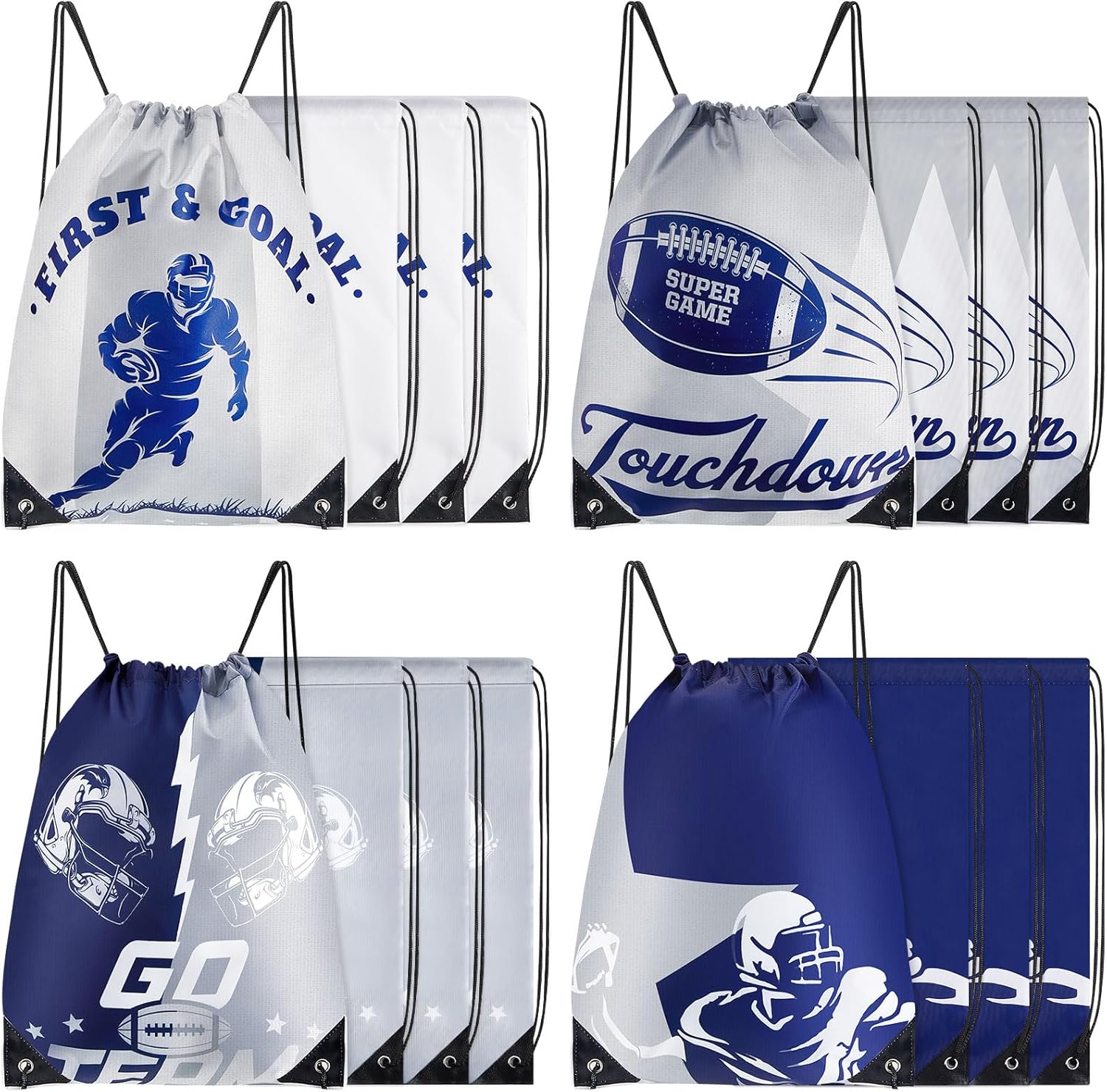 12 Pcs Football Fan Drawstring Backpacks Football Party Favors for Cowboys
