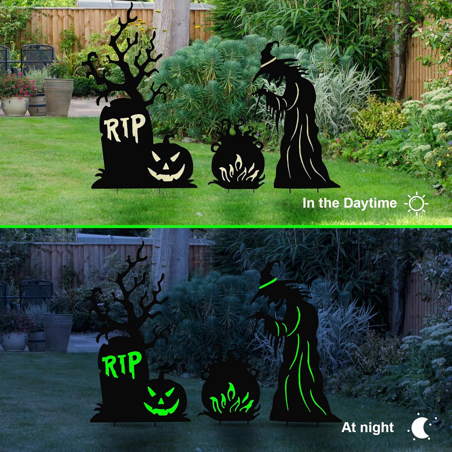 BRIGHTDECK Halloween Yard Signs 3 Pack Outdoor Decorations