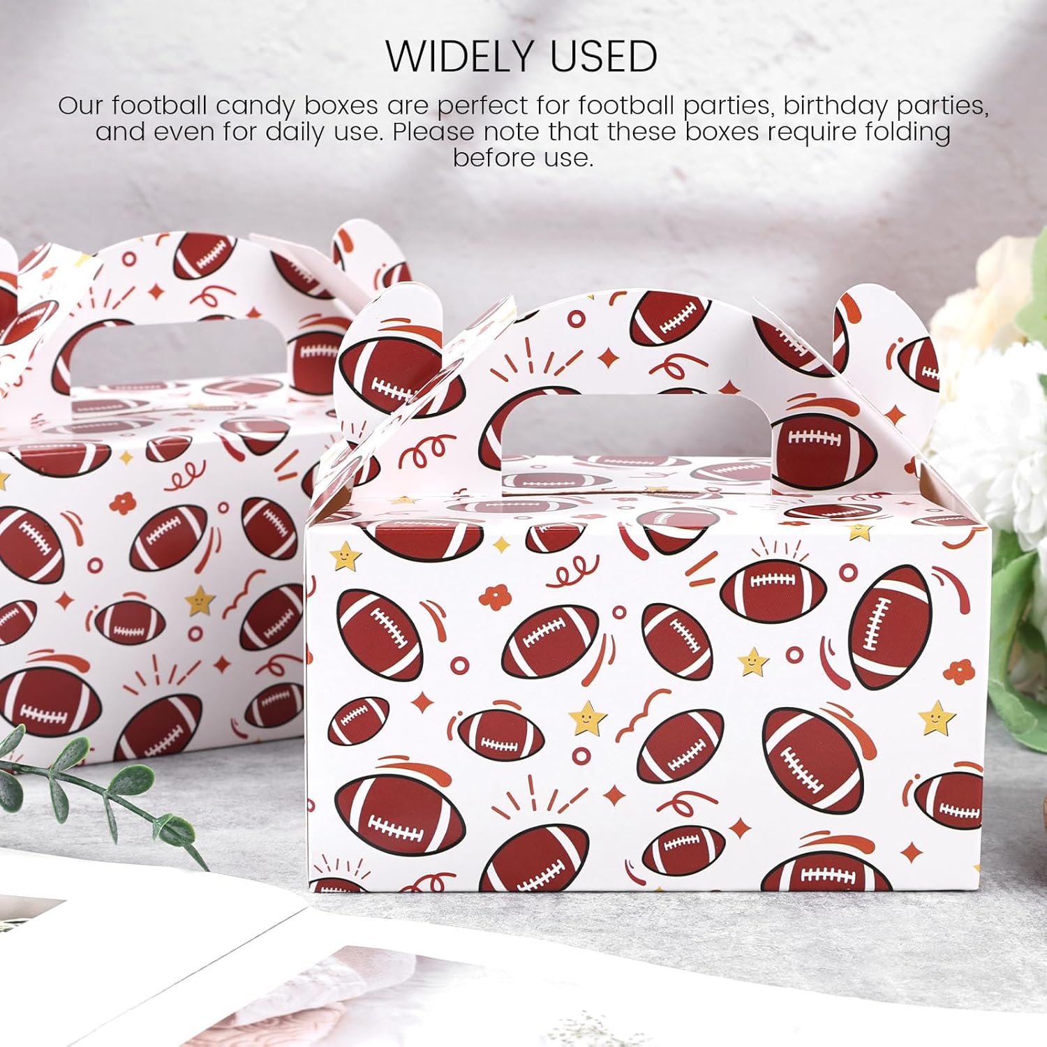 VGOODALL 16PCS Football Treat Boxes for Kids Birthday Party