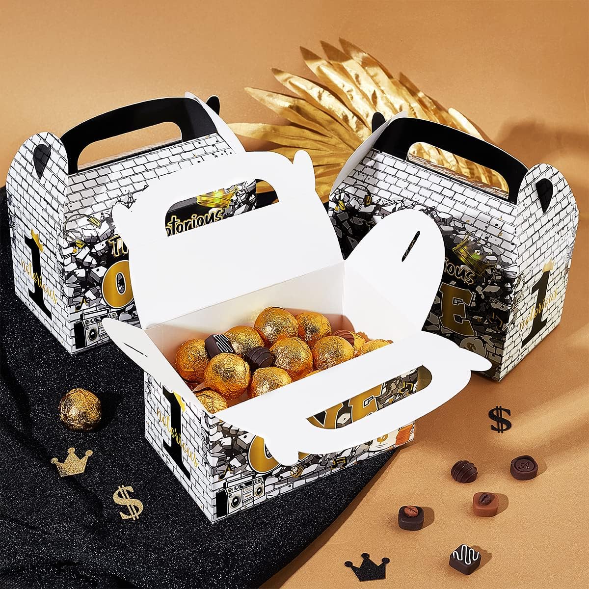 Fangleland 24pcs Hip Hop Birthday Gift Boxes with Handle