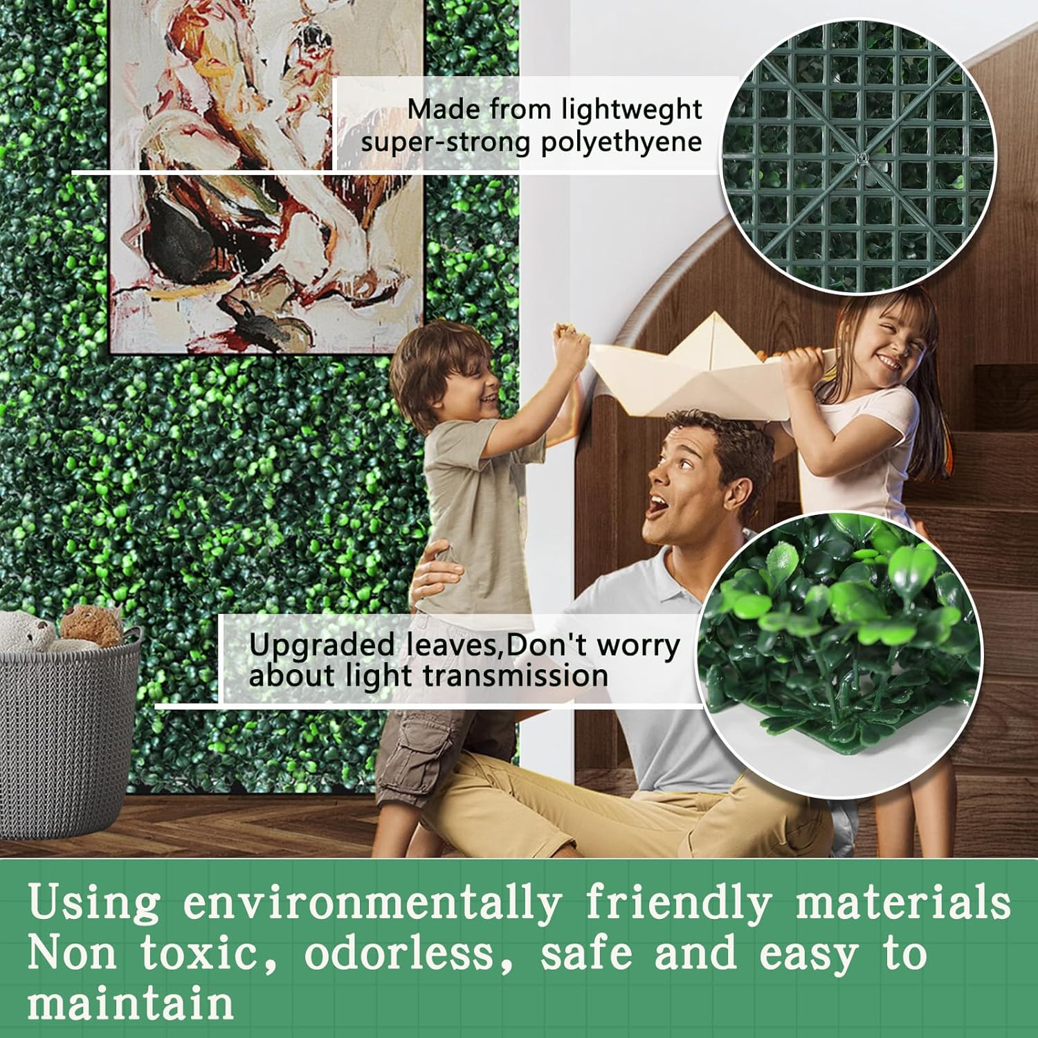 12pcs 10x10 Inch Grass Wall Panels Backdrop for Privacy
