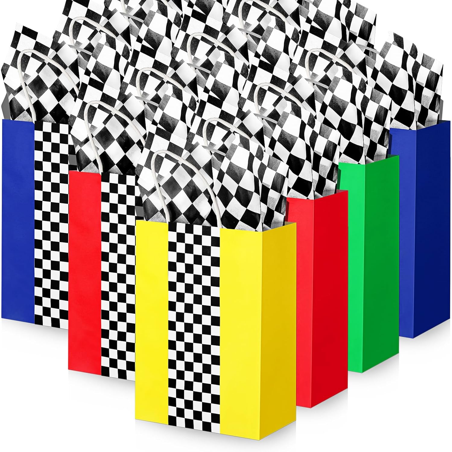 Glenmal 16 Pack Racing Car Gift Bags with Handles