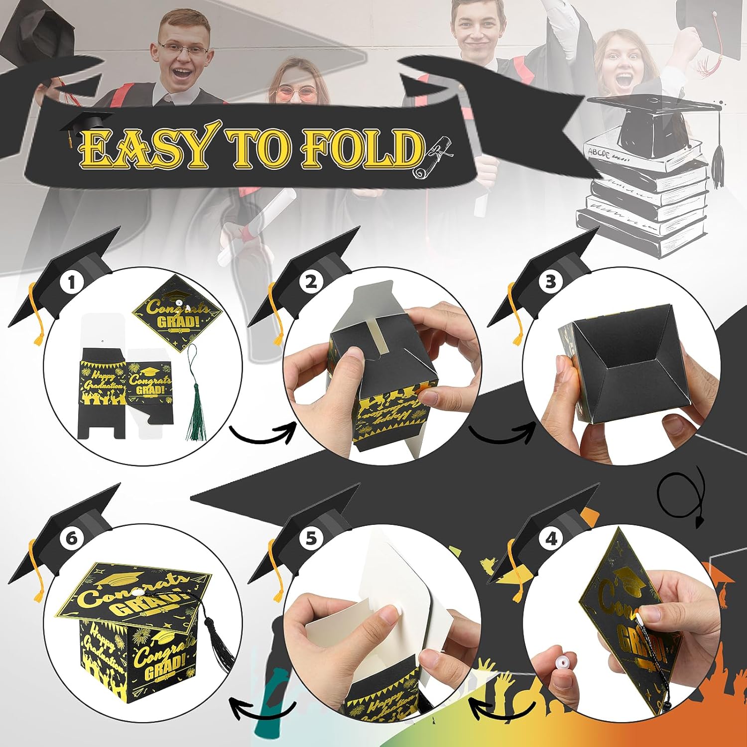 KPOSIYA Graduation Cap Gift Boxes with Tassel 32pcs 1
