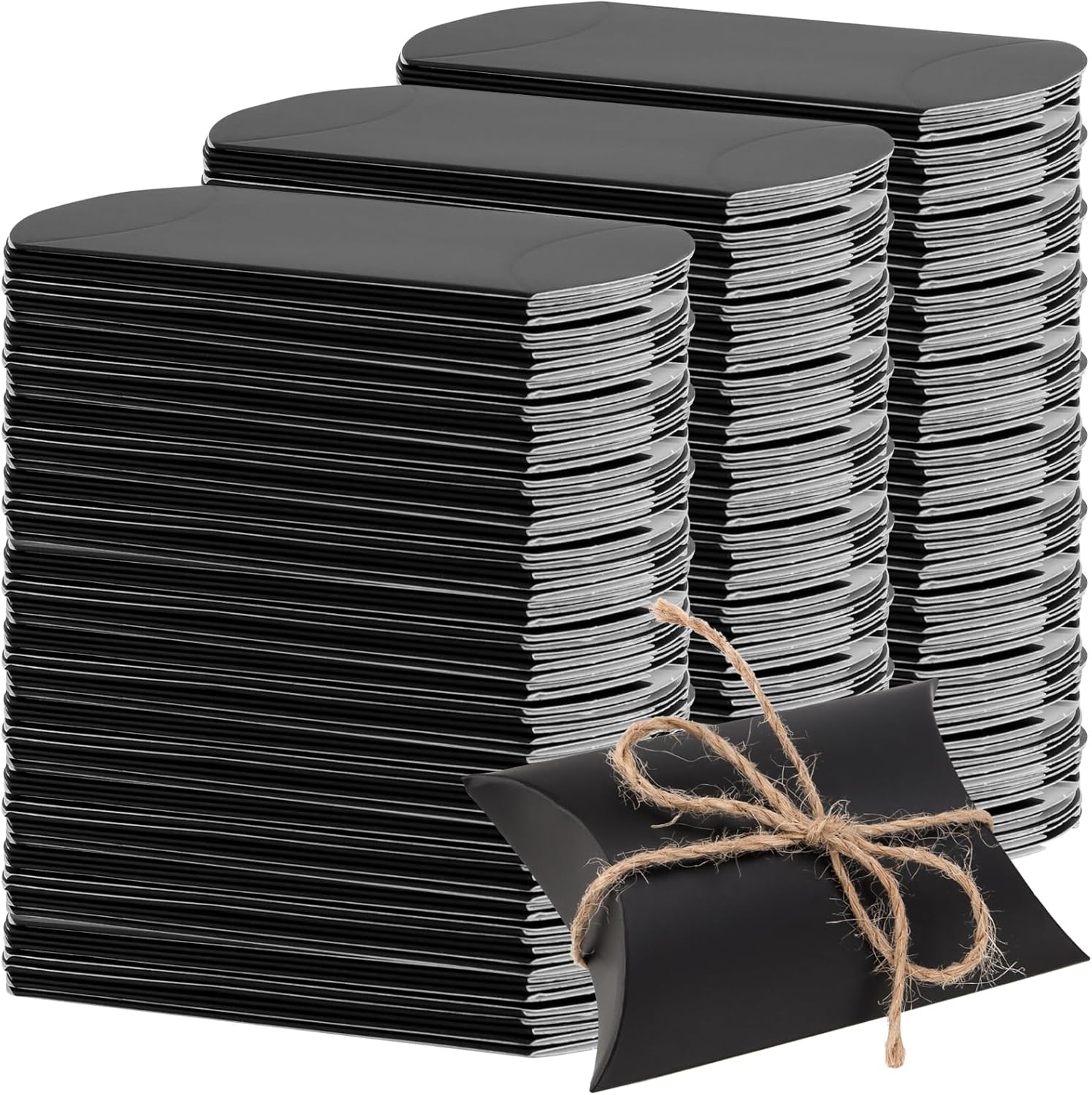 LEXININ 150 Pack Large Black Pillow Boxes