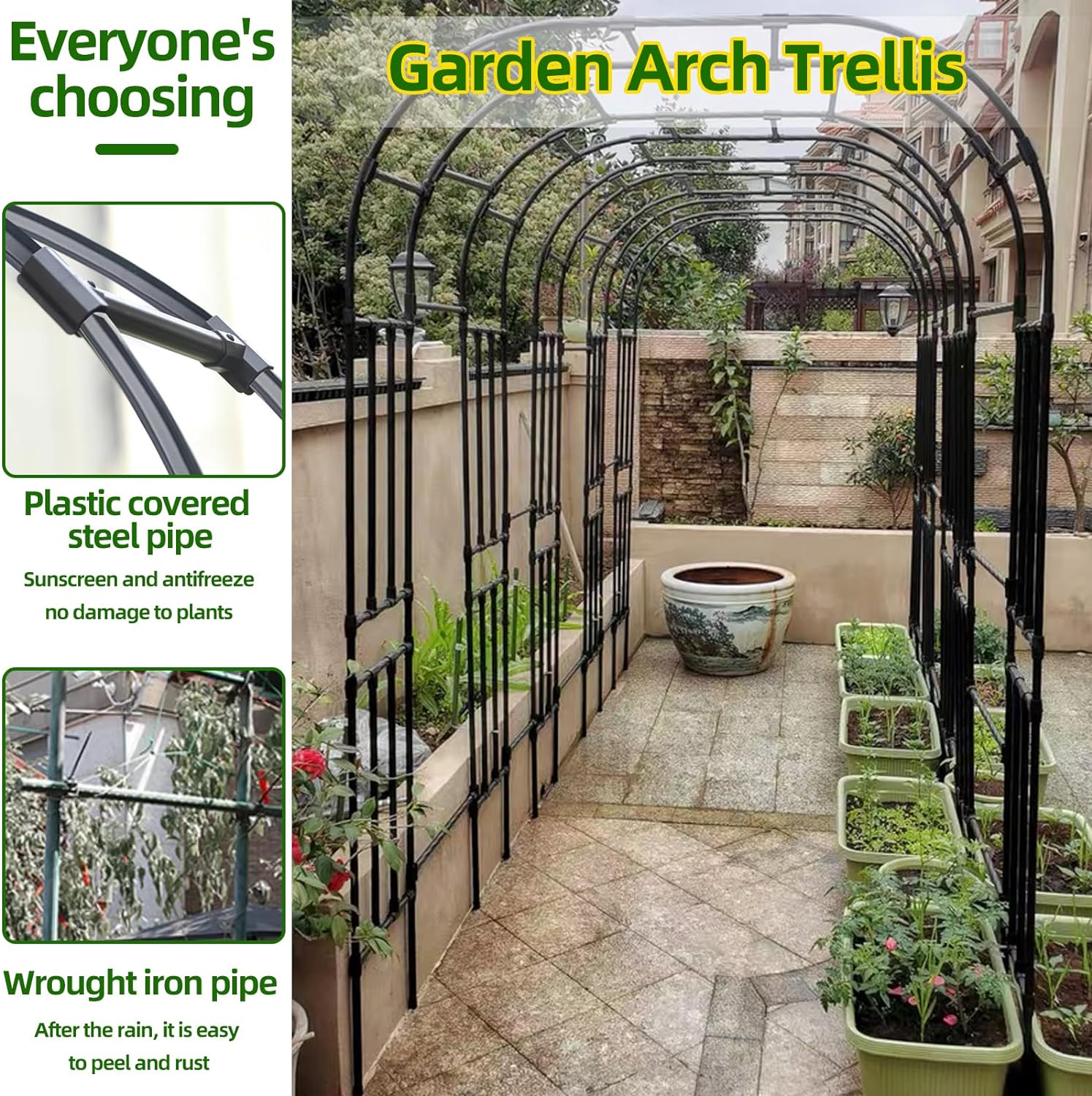 Garden Arch Trellis - 59in x 945in for Climbing Plants