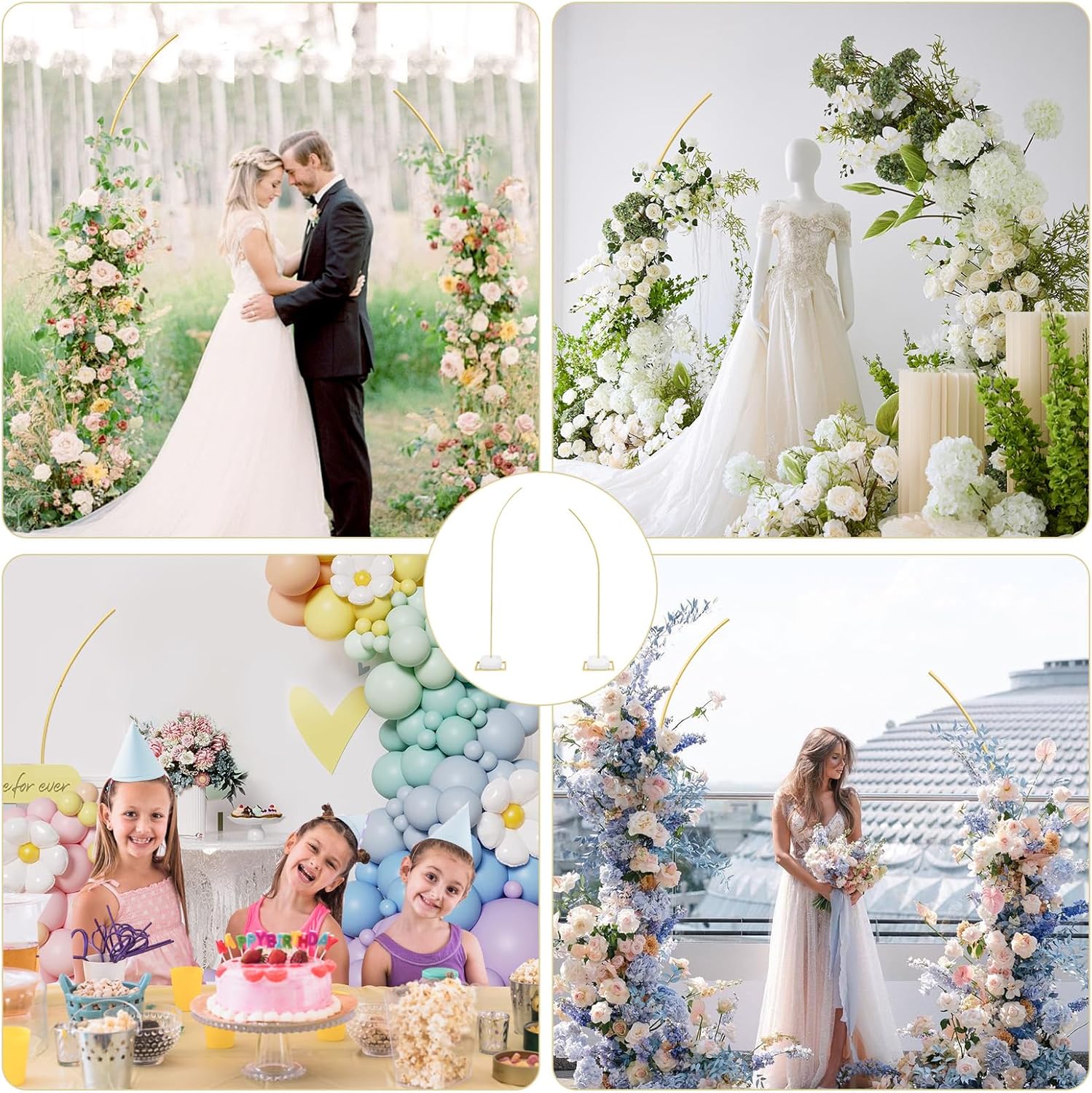 Gold Balloon Arch Stand Kit - 6FT and 8FT