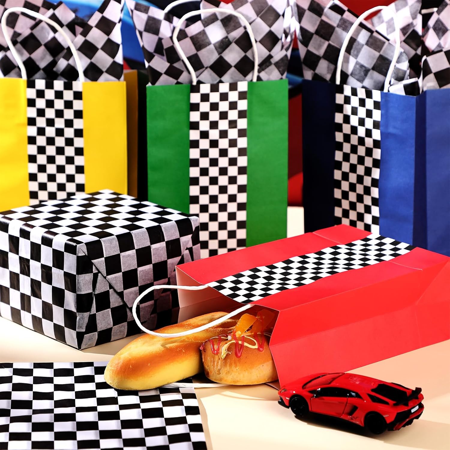 Glenmal 16 Pack Racing Car Gift Bags with Handles
