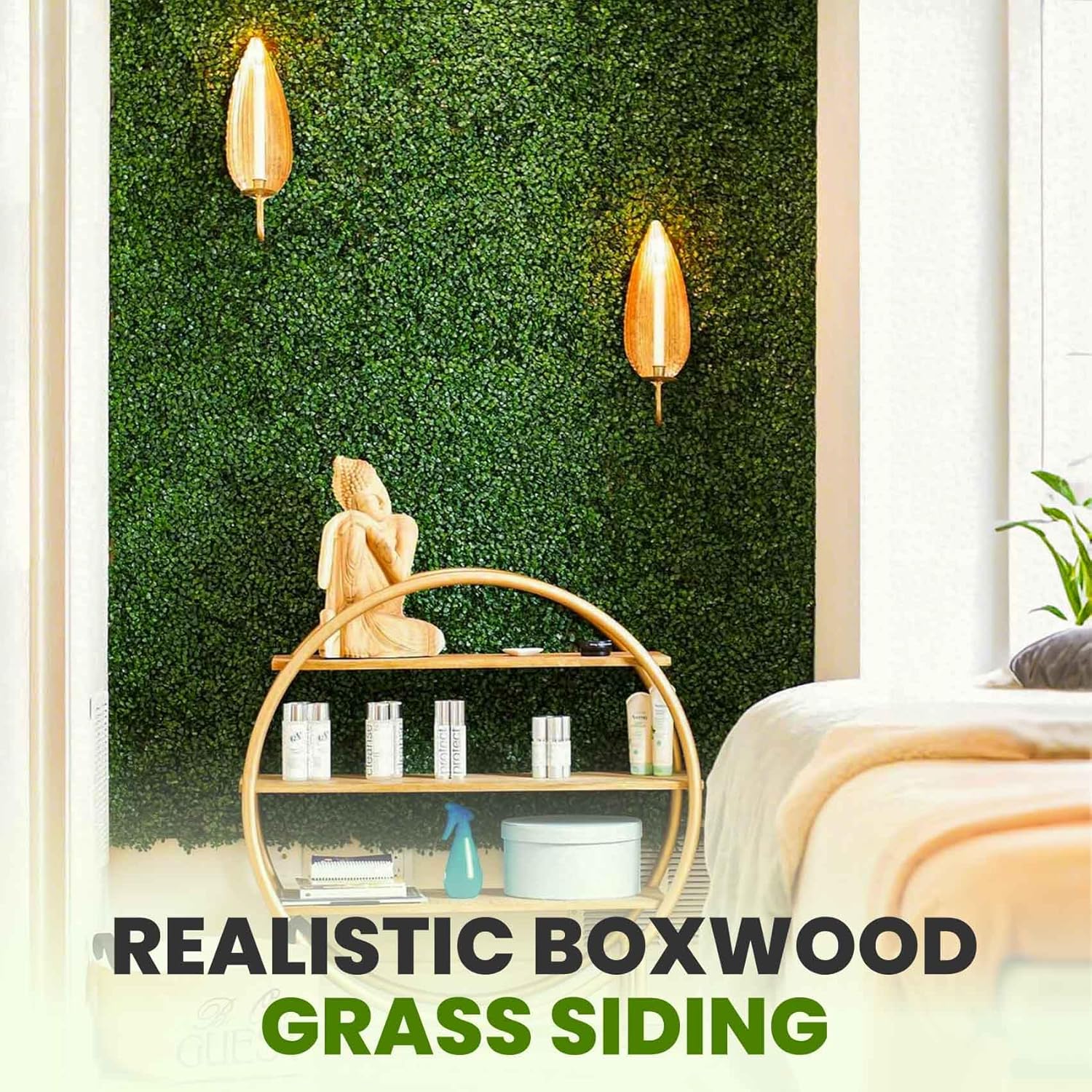 KASZOO Artificial Boxwood Hedge Wall Panels 12 Pack