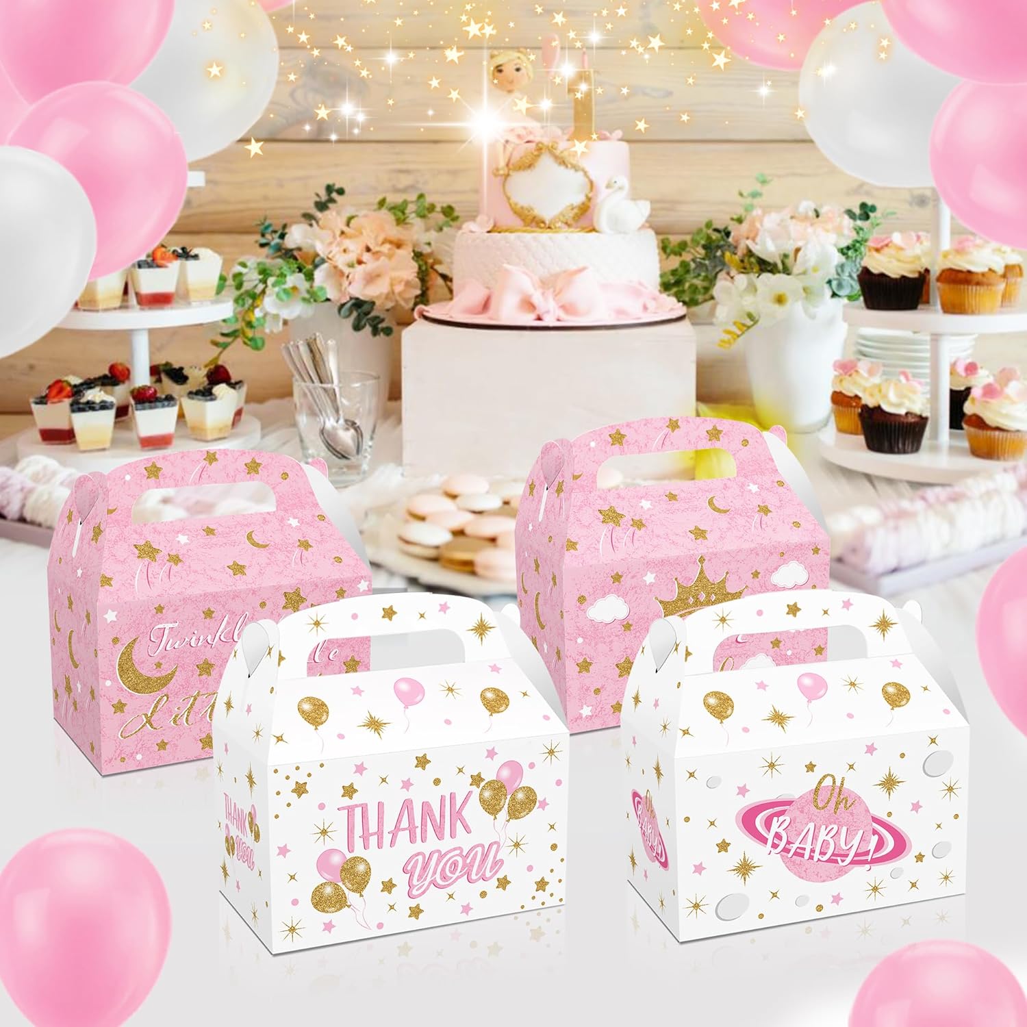 12PCS Moon and Star Baby Shower Favor Boxes