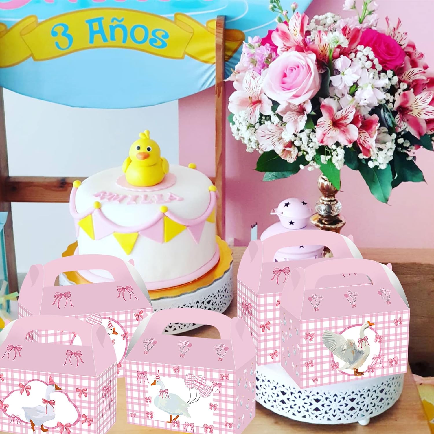 BACH AND BOUJEE 12PCS Pink Silly Goose Treat Boxes