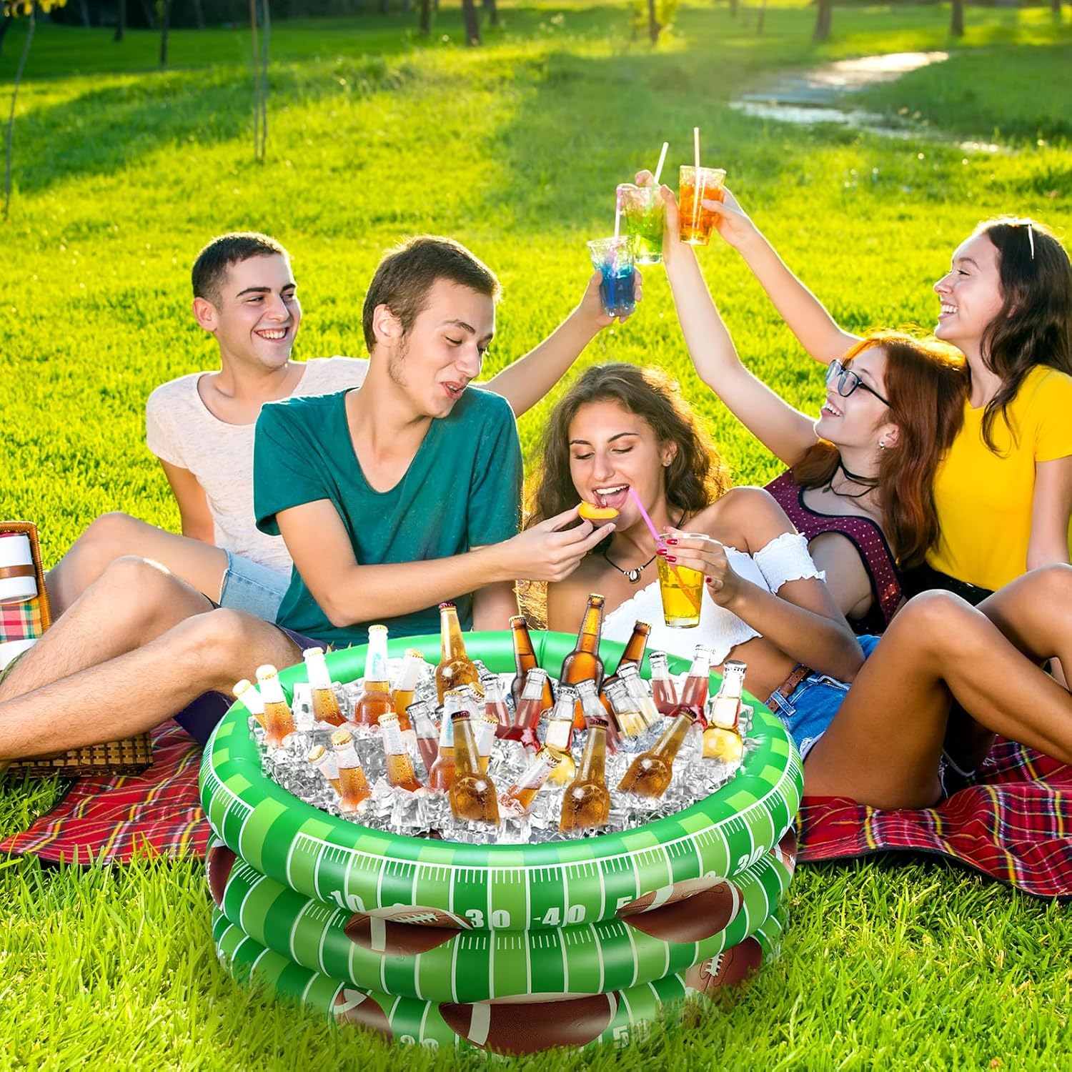 Football Inflatable Cooler with Large Capacity