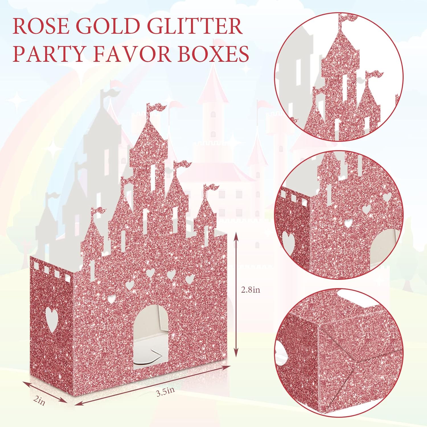 24 Piece Princess Castle Candy Boxes for Parties