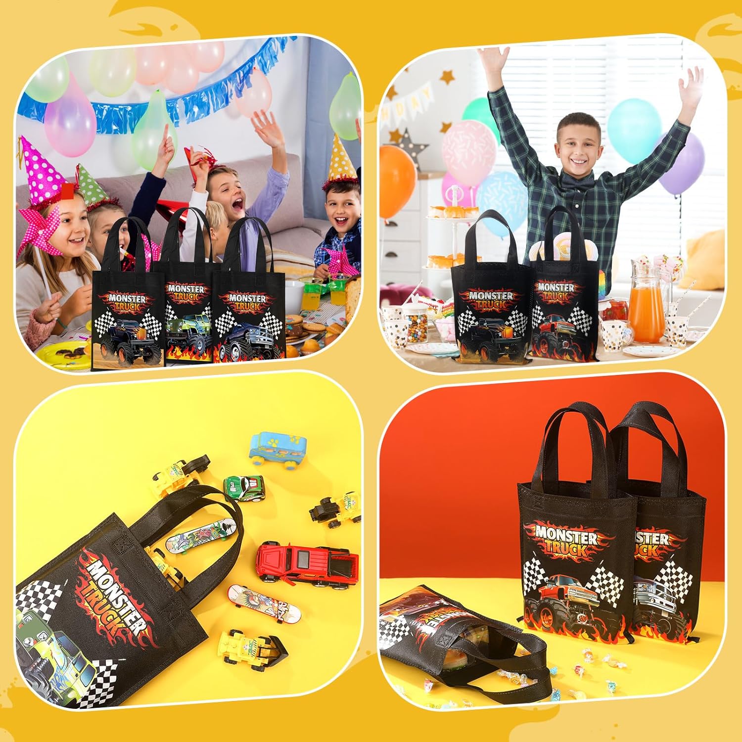 Ferraycle Truck Party Favor Bags with Handles 24 Pcs