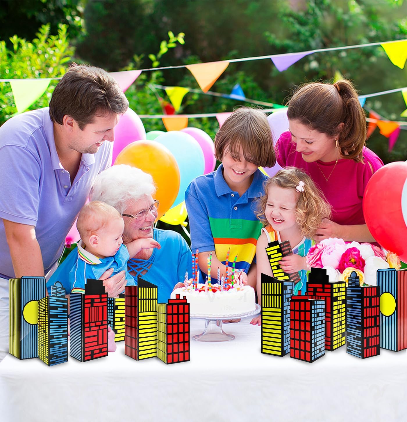 MUNILAIL 12 Pcs Hero Party Favor Boxes with City Design
