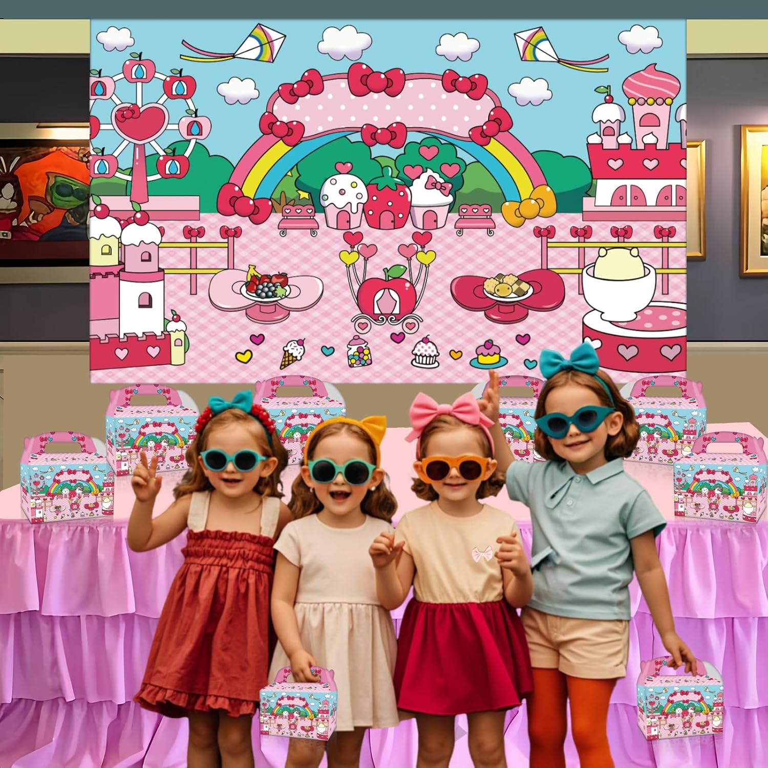 12Pcs Cartoon Cat Birthday Party Gift Boxes for Kids