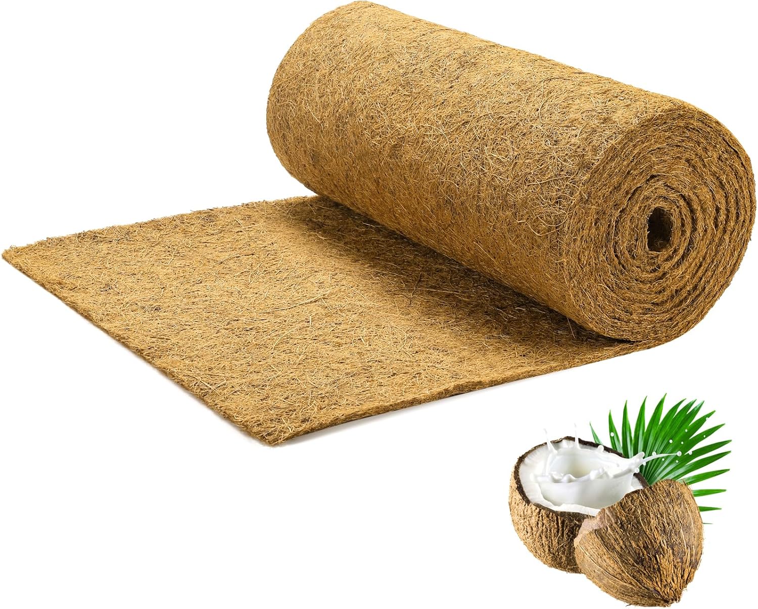 Dovesail Coco Liner Roll 16x160 Inch Natural Coir Basket Liner