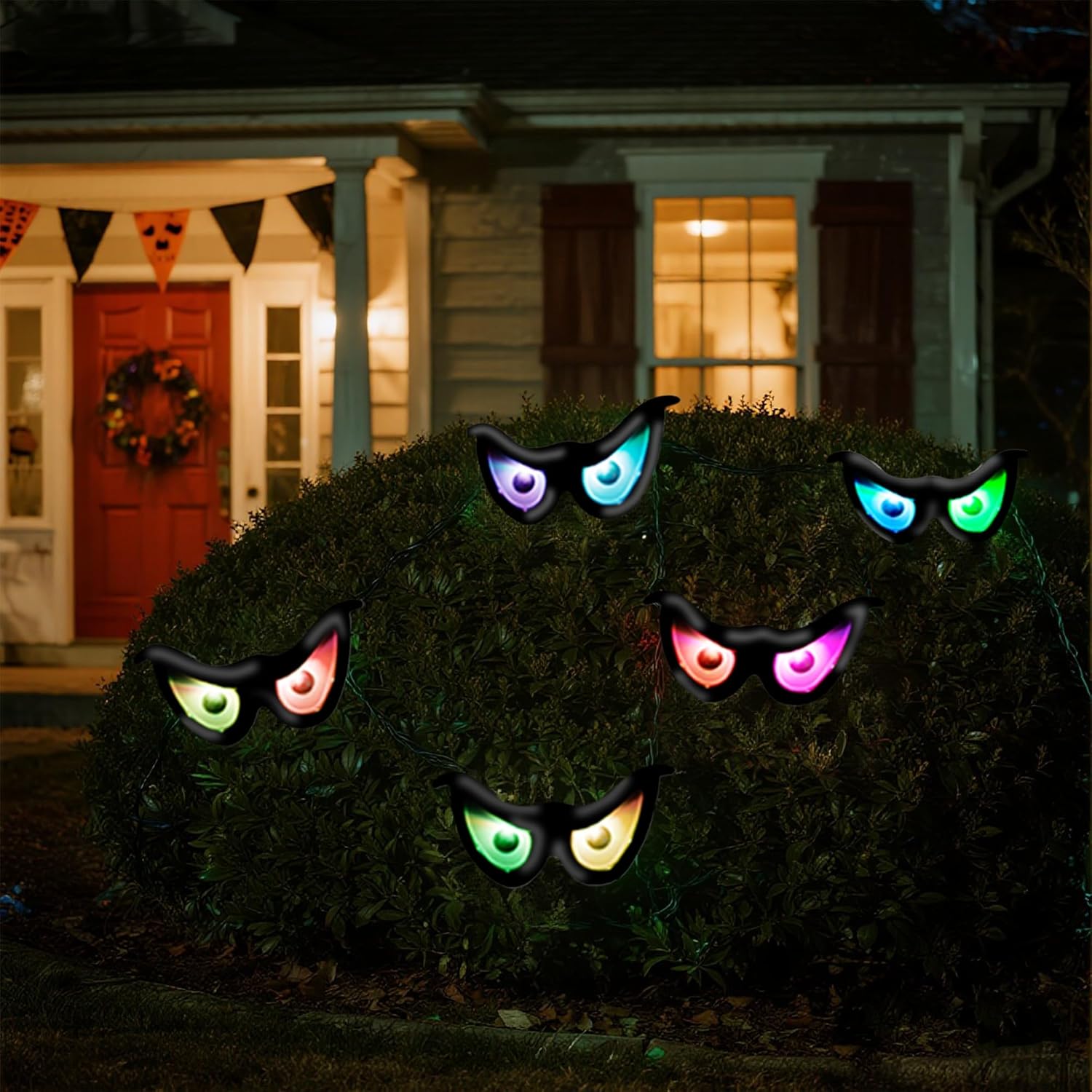 YOFIT 65ft Halloween LED Eye String Lights with Timer and Battery Box