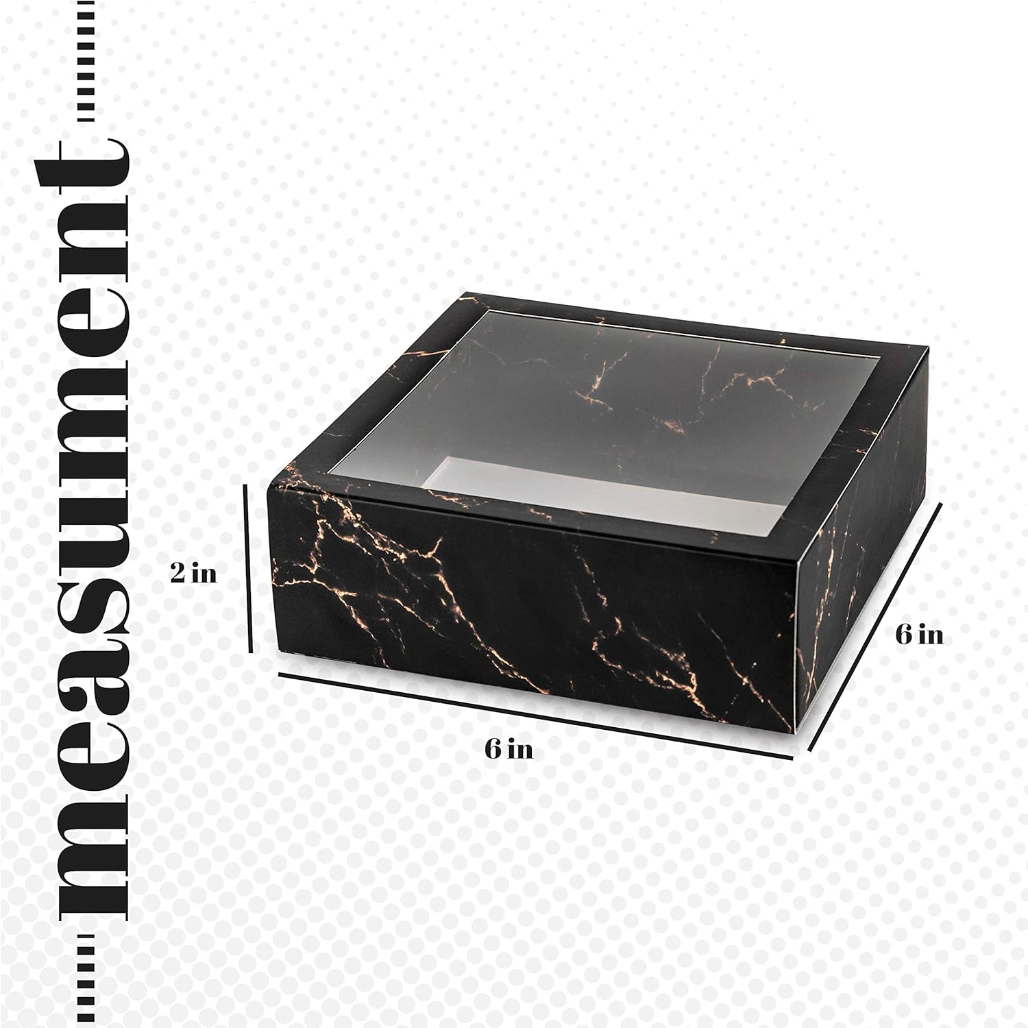 Hammont Clear Window Gift Boxes 6 Pack Square 6x6x2 Inch