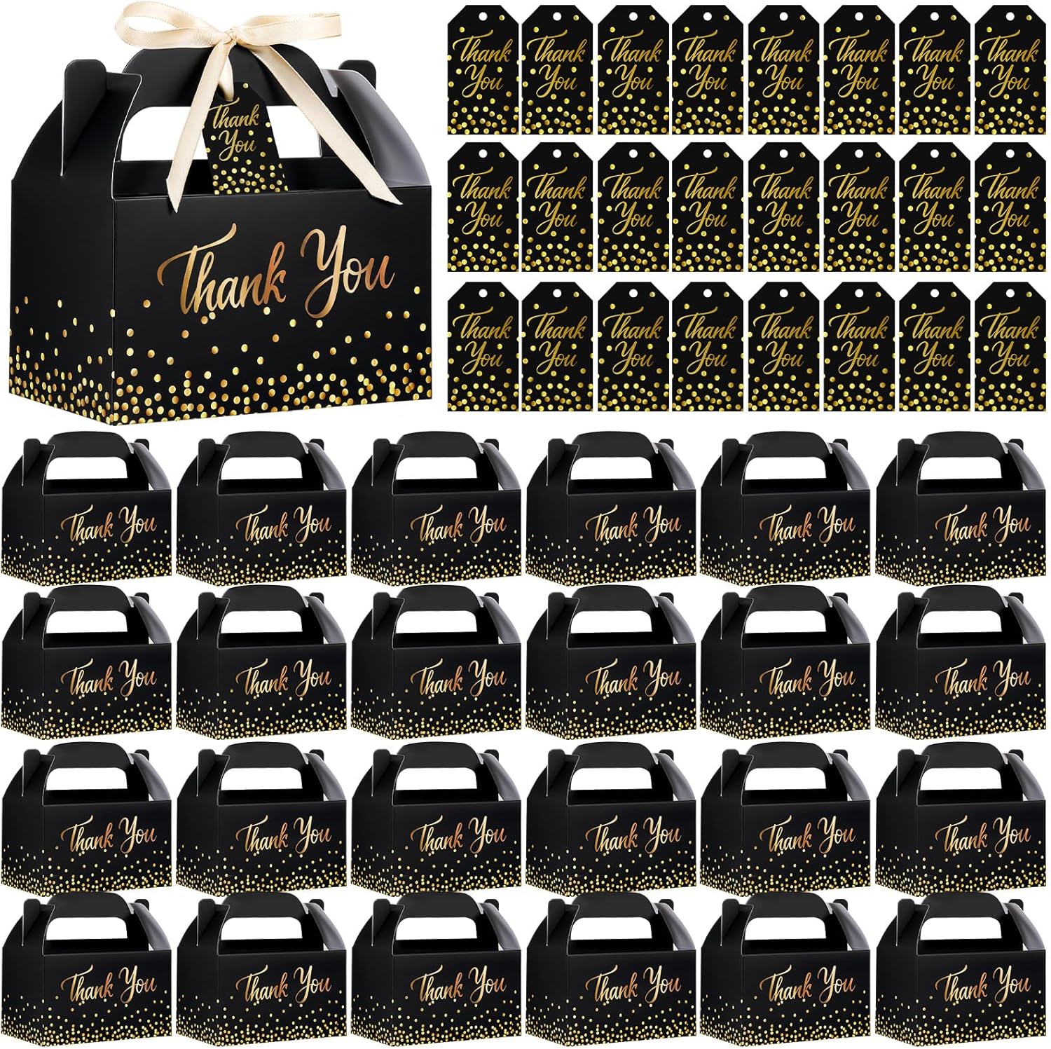 Qilery 24 Thank You Treat Boxes with Card and Ribbon 1