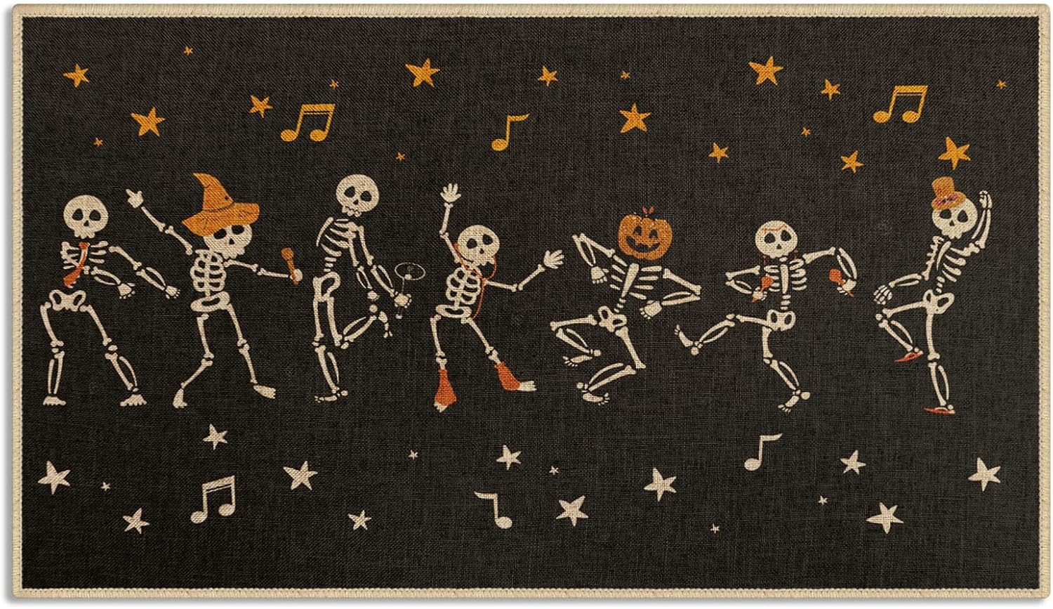 Arttown Halloween Door Mat with Skeletons Design