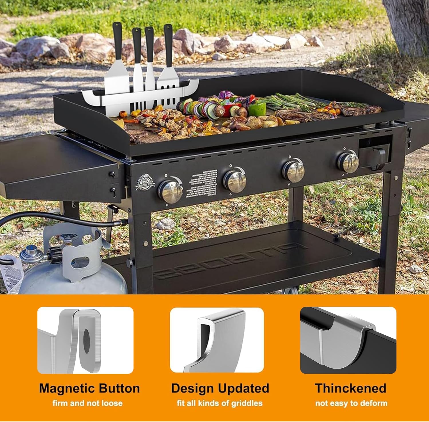 10 Inch Magnetic Spatula Holder for Griddle