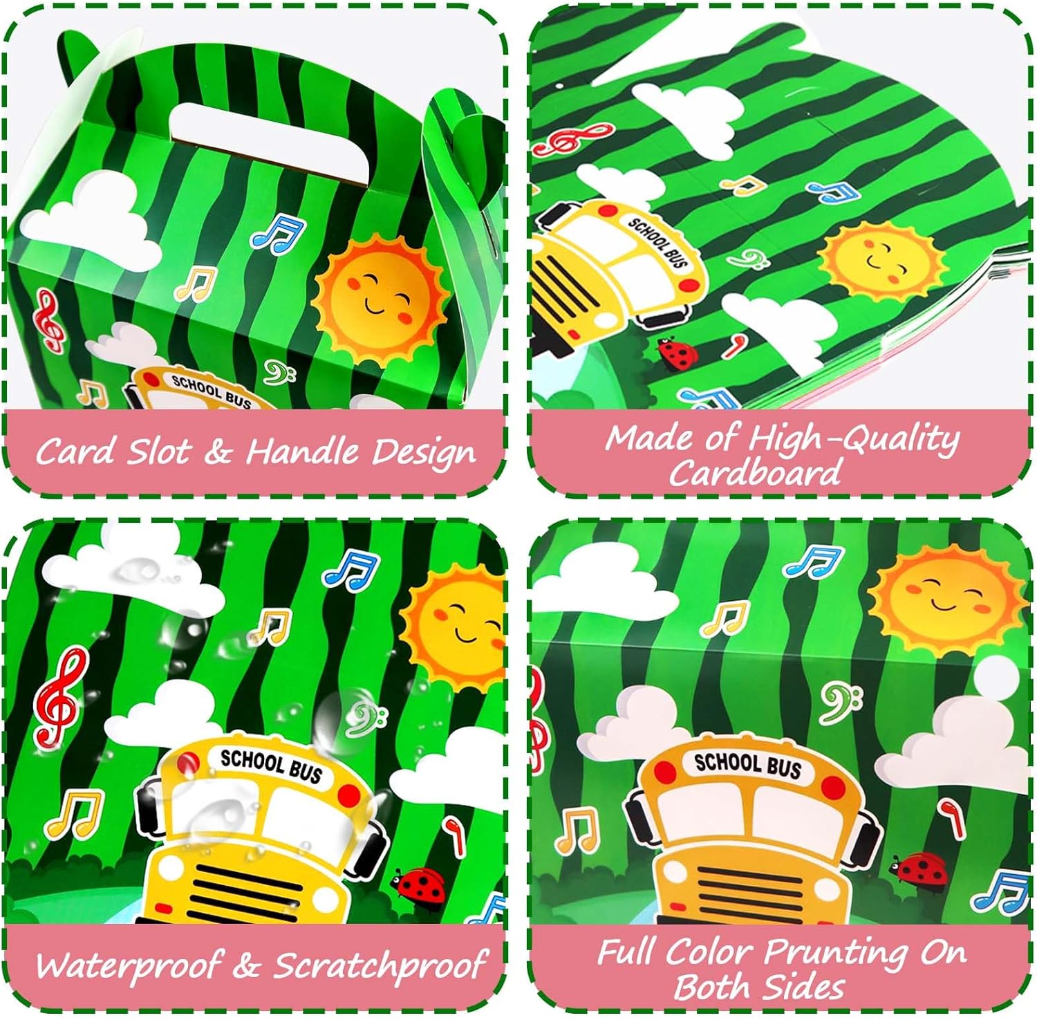 16 Pcs Cartoon School Bus Melon Party Favors