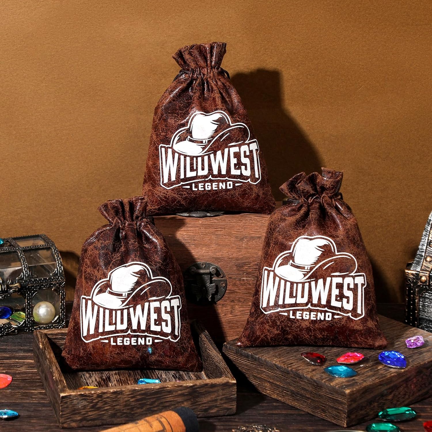 RICHNESS Cowboy Themed Gift Bags 4x6 Inches Pack of 12