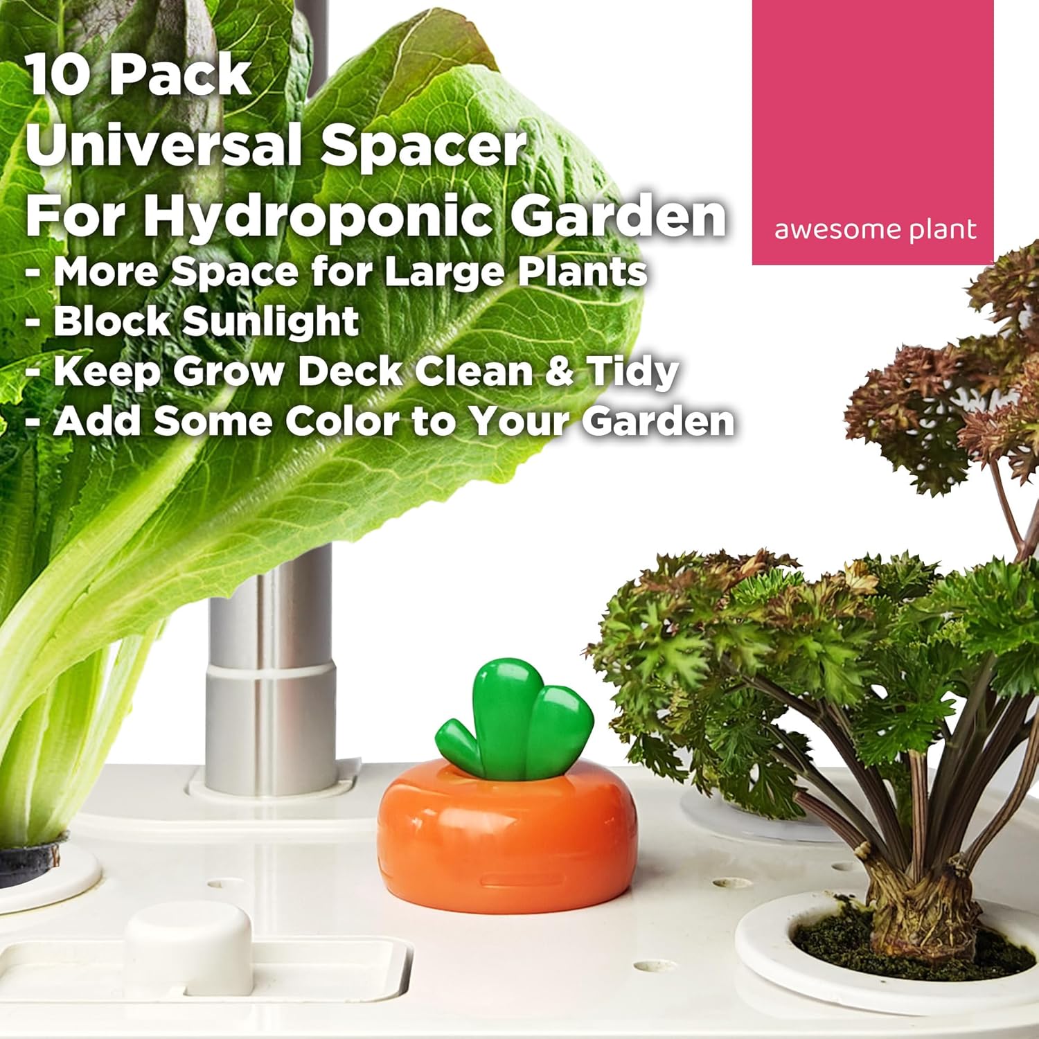 Carrot Spacer Covers for Indoor Hydroponic Systems 10 Pack