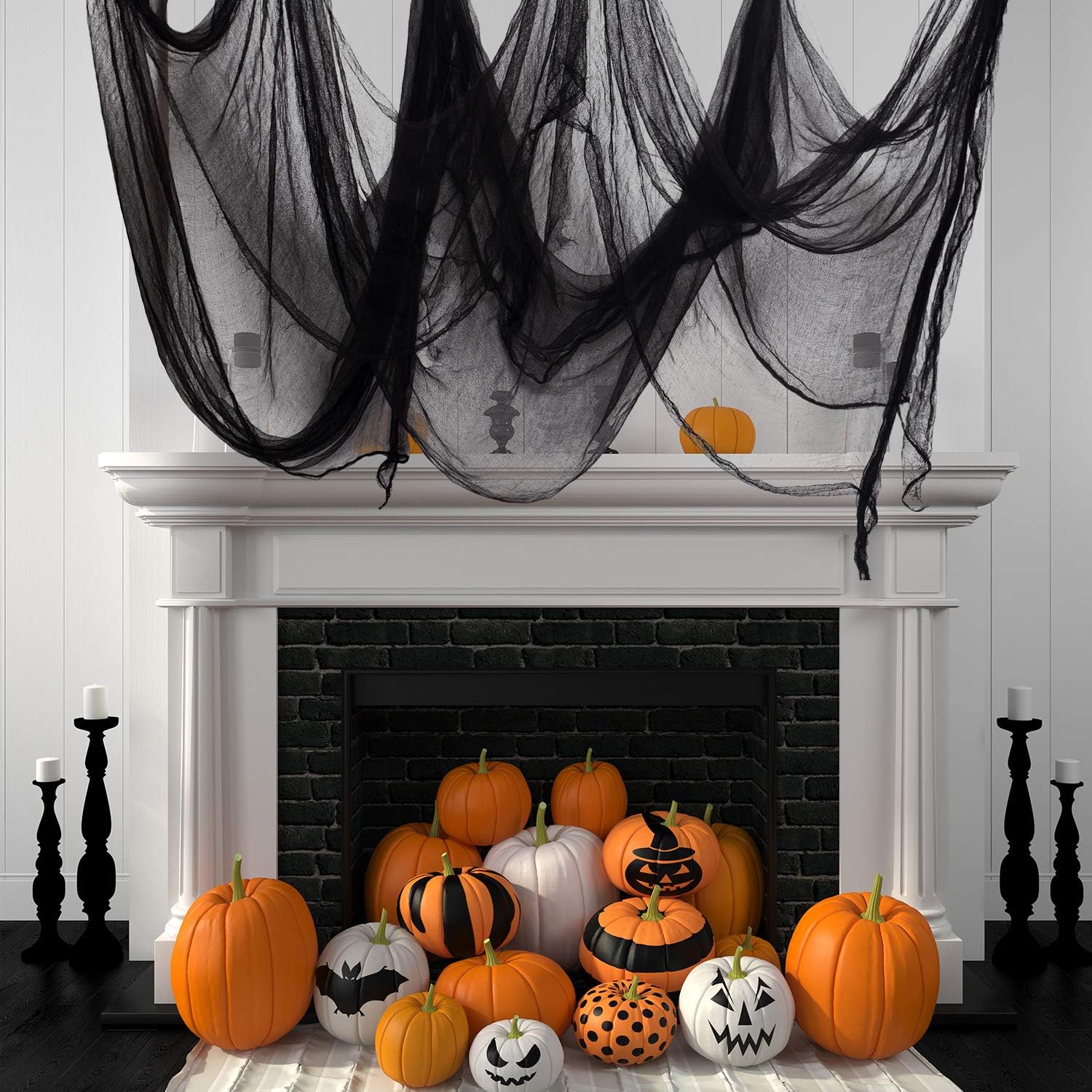 Whaline Halloween Black Creepy Cloth 276x87 Inch Spooky Decoration