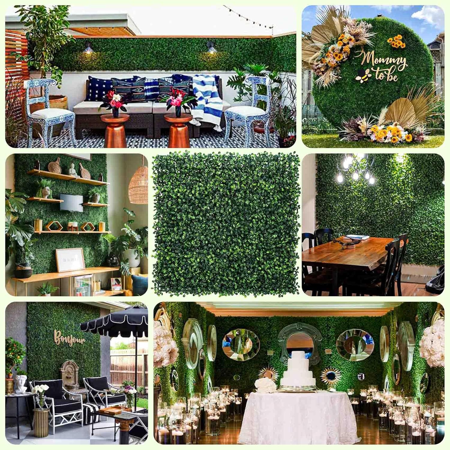 KASZOO Artificial Boxwood Hedge Wall Panels 12 Pack