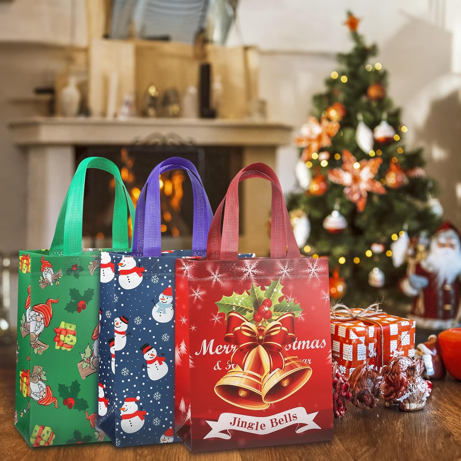 YANGTE 24 Pack Christmas Gift Bags with Handles