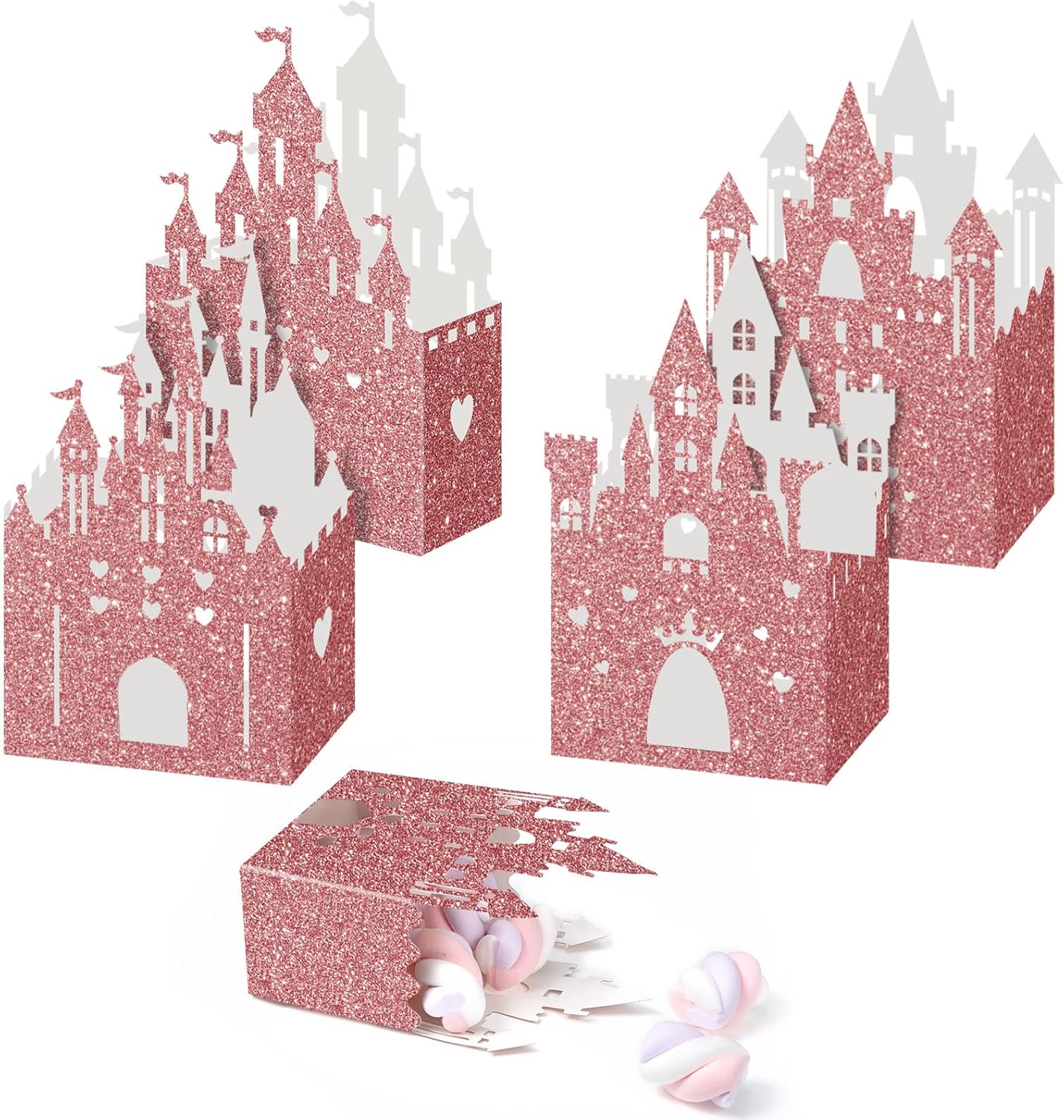 24 Piece Princess Castle Candy Boxes for Parties