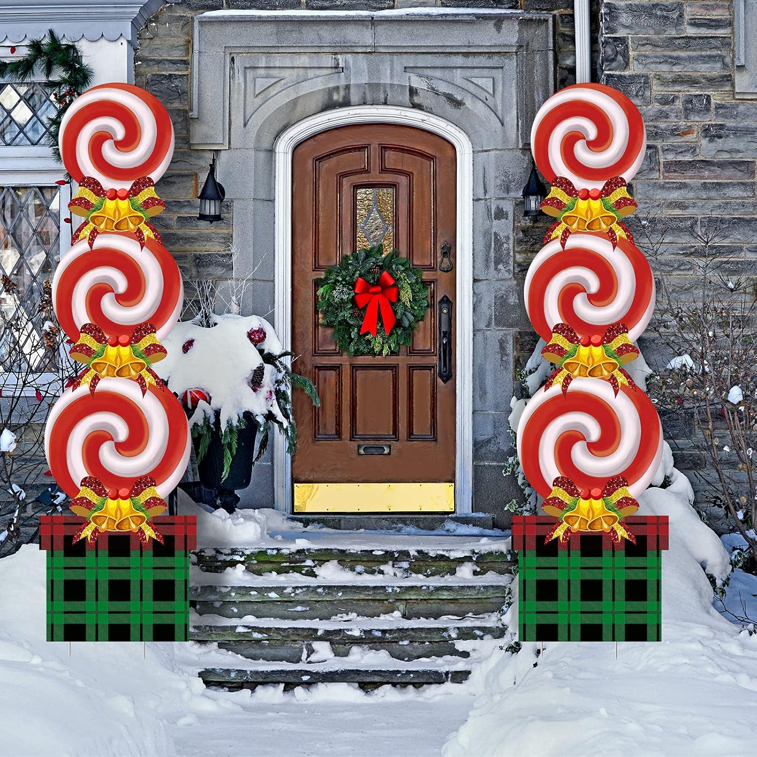 Queekay Christmas Candy Decorations Outdoor Set