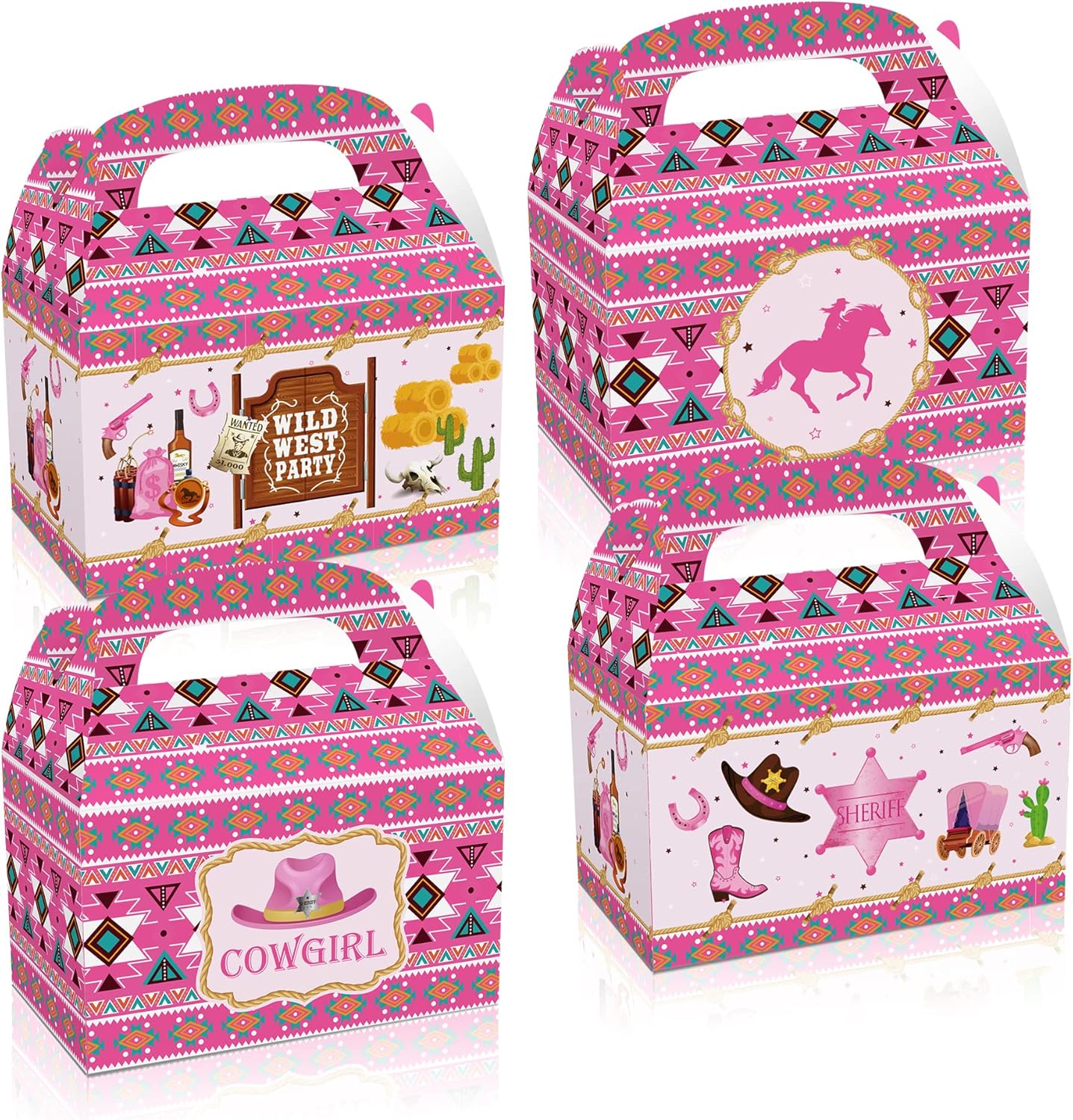 24 Pack Western Cowgirl Party Favor Boxes